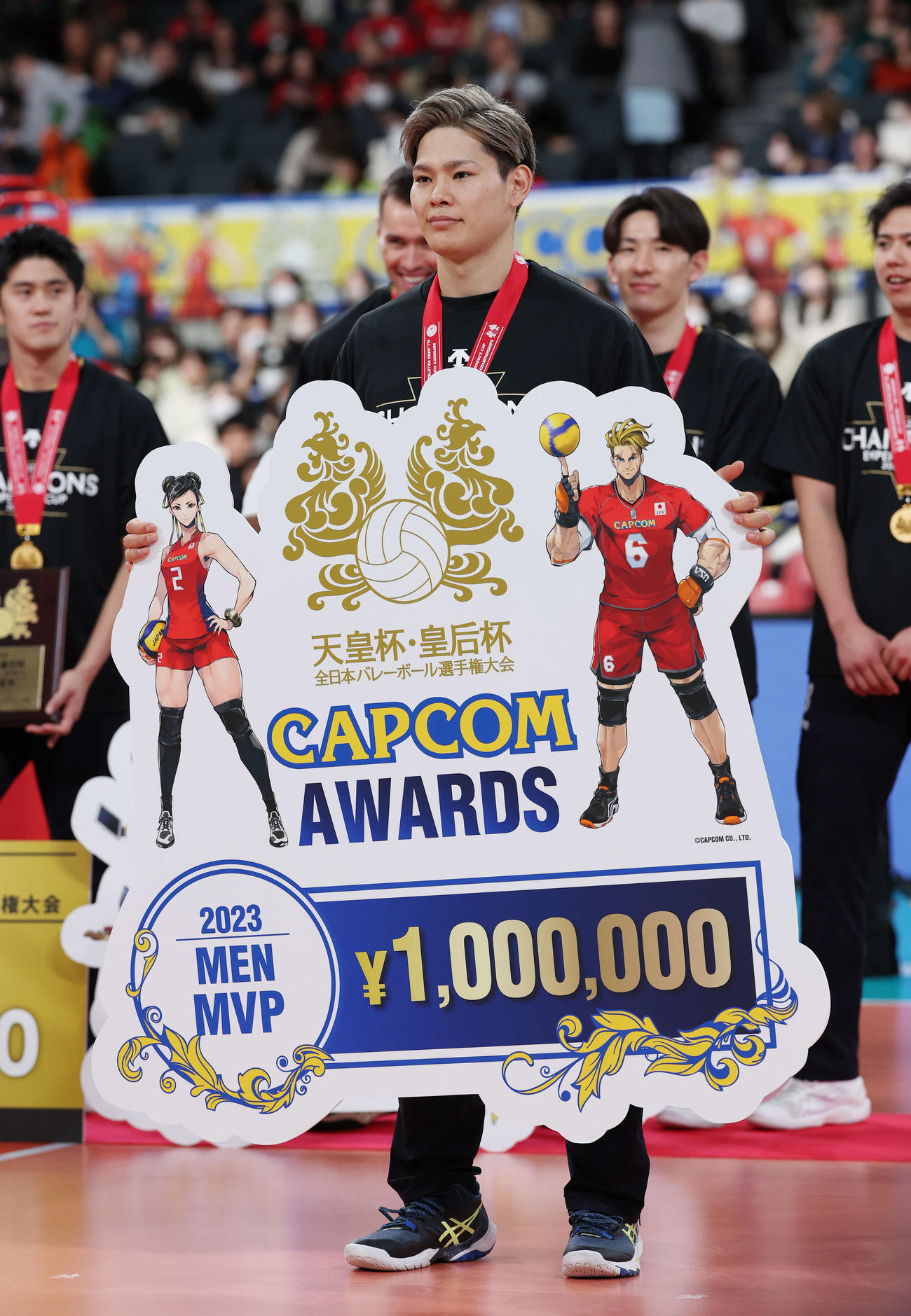 名古屋対パナソニック　全日本選手権を制し、MVPに輝いたパナソニック西田（撮影・宮地輝）