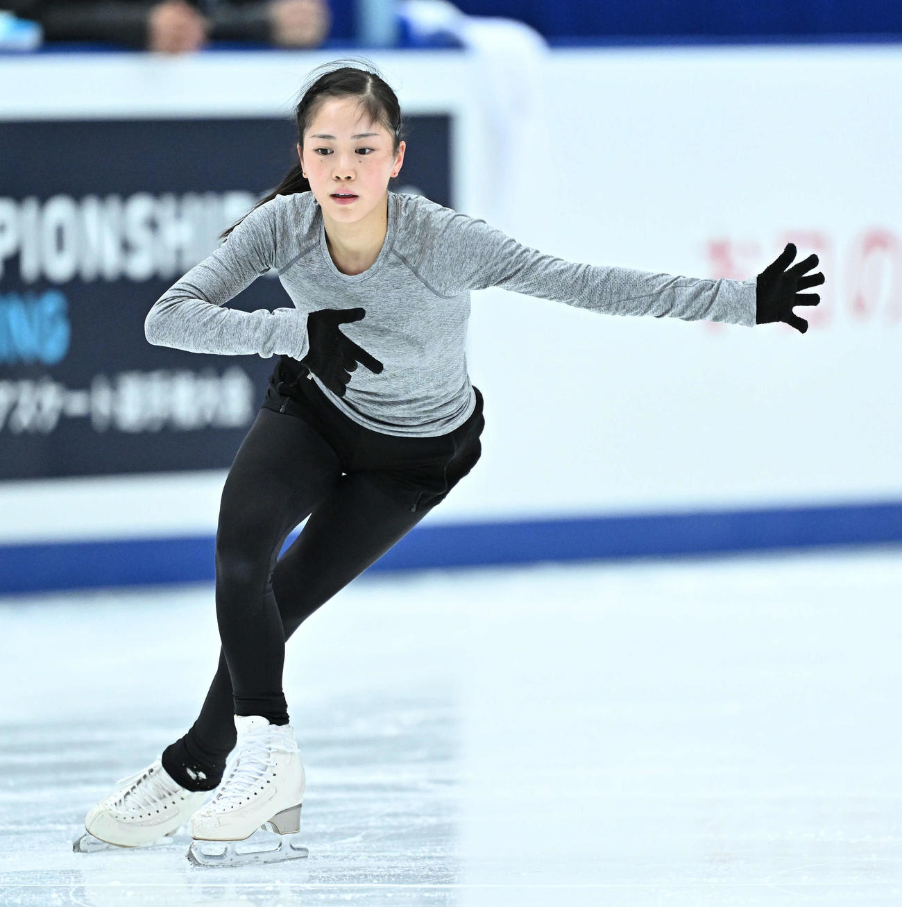 公式練習する吉田（撮影・滝沢徹郎）