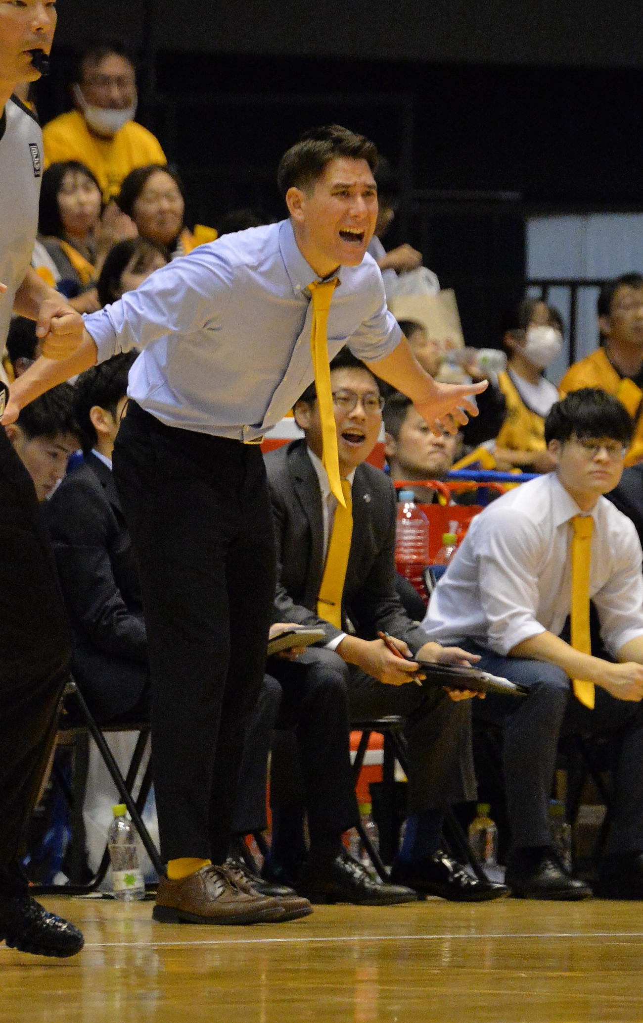2023年10月　チームを鼓舞する藤田HC