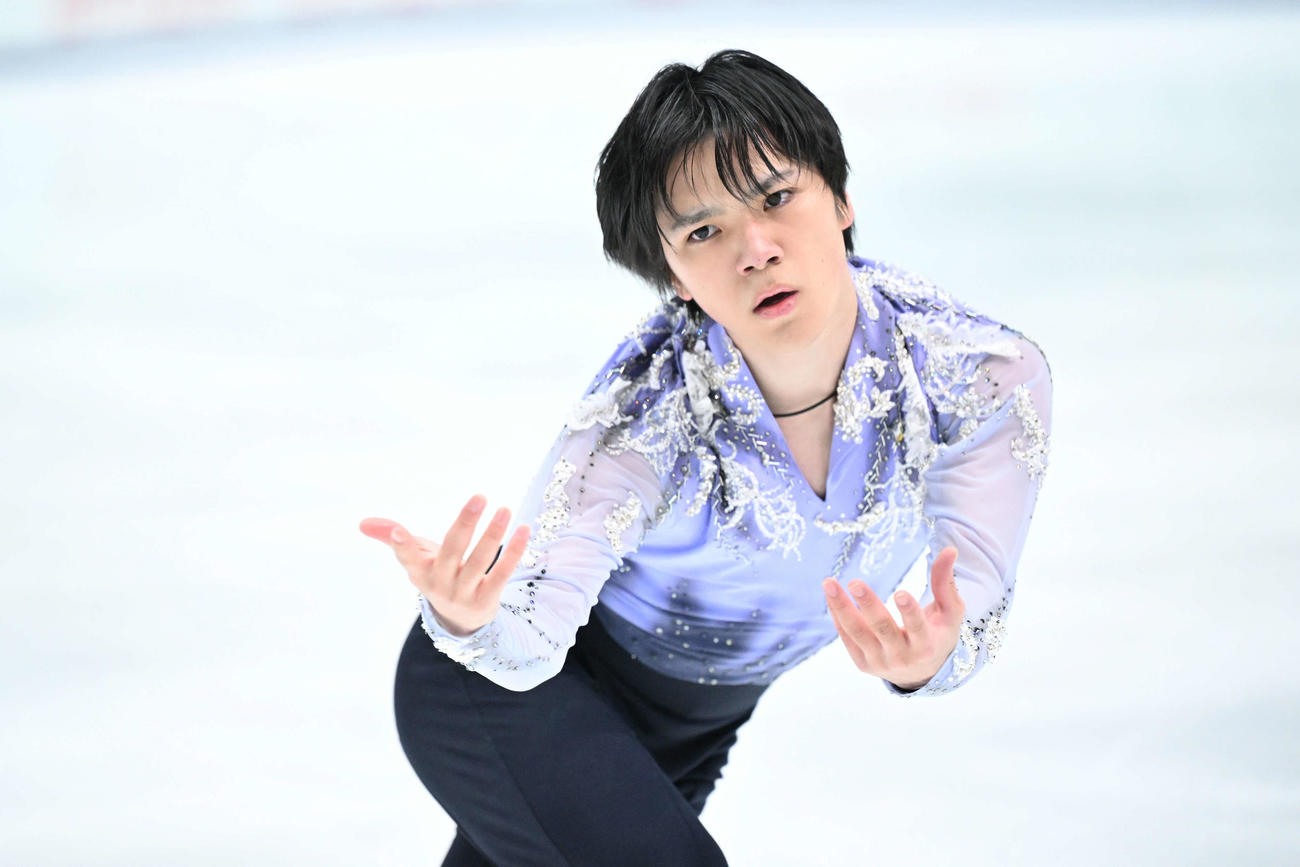 男子SPで首位に立った宇野