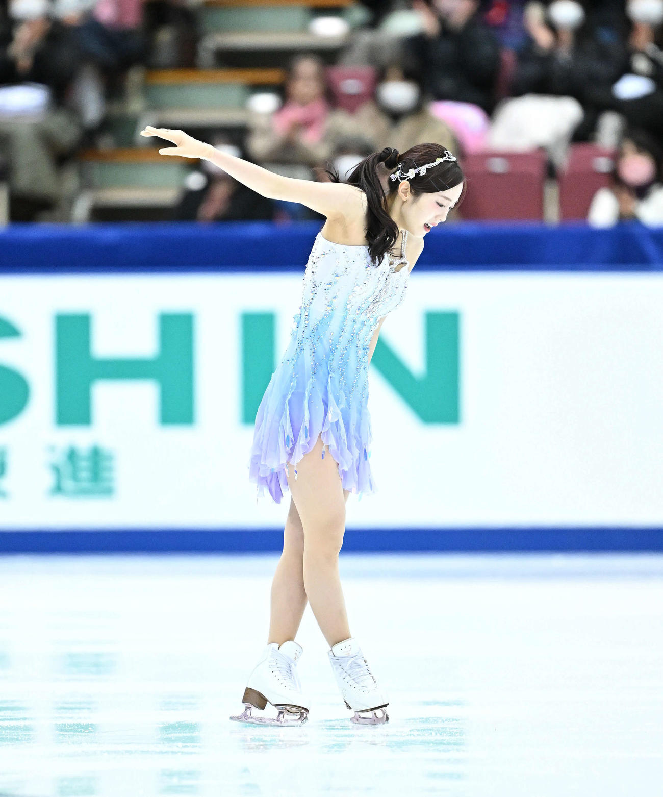 女子SPの演技を終えた本田（撮影・滝沢徹郎）