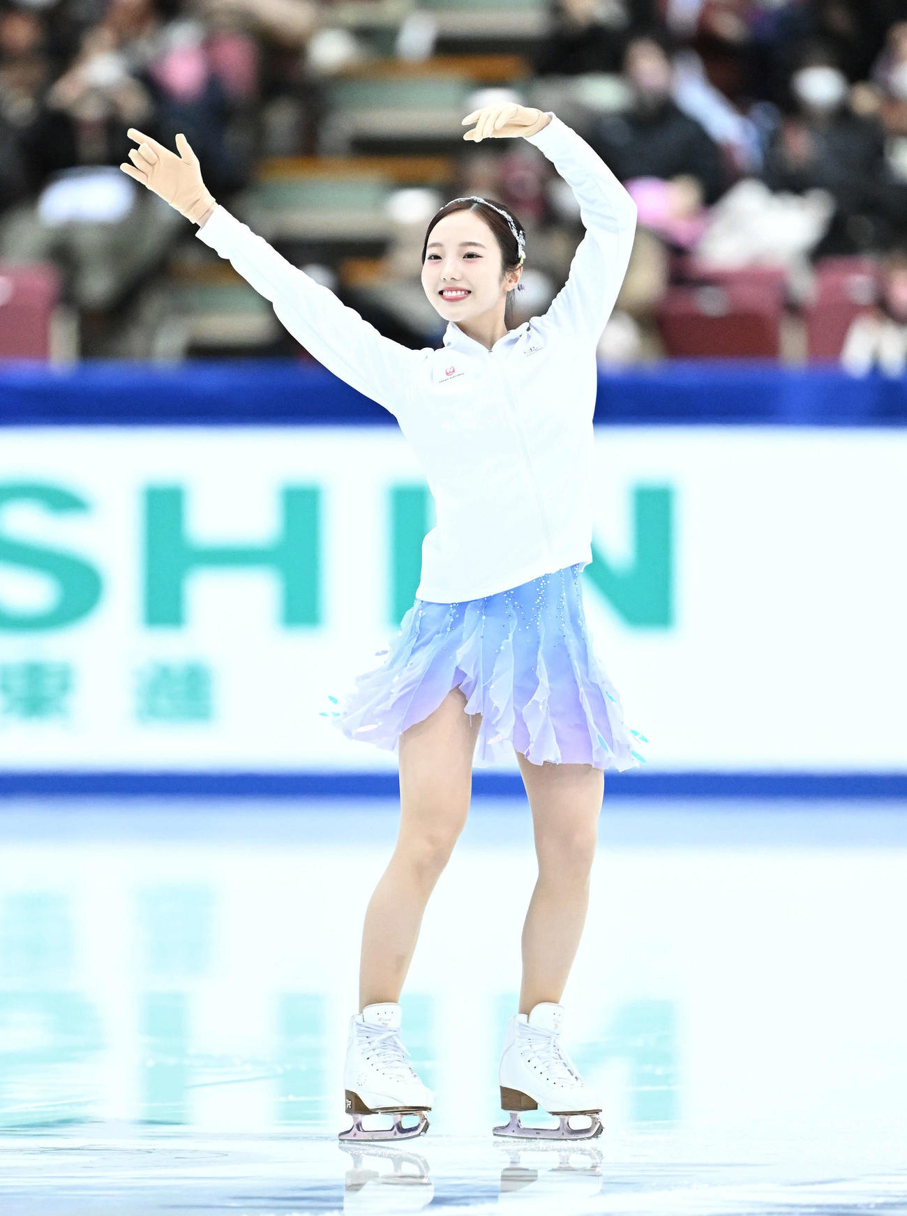 女子SPの演技に臨む本田（撮影・滝沢徹郎）