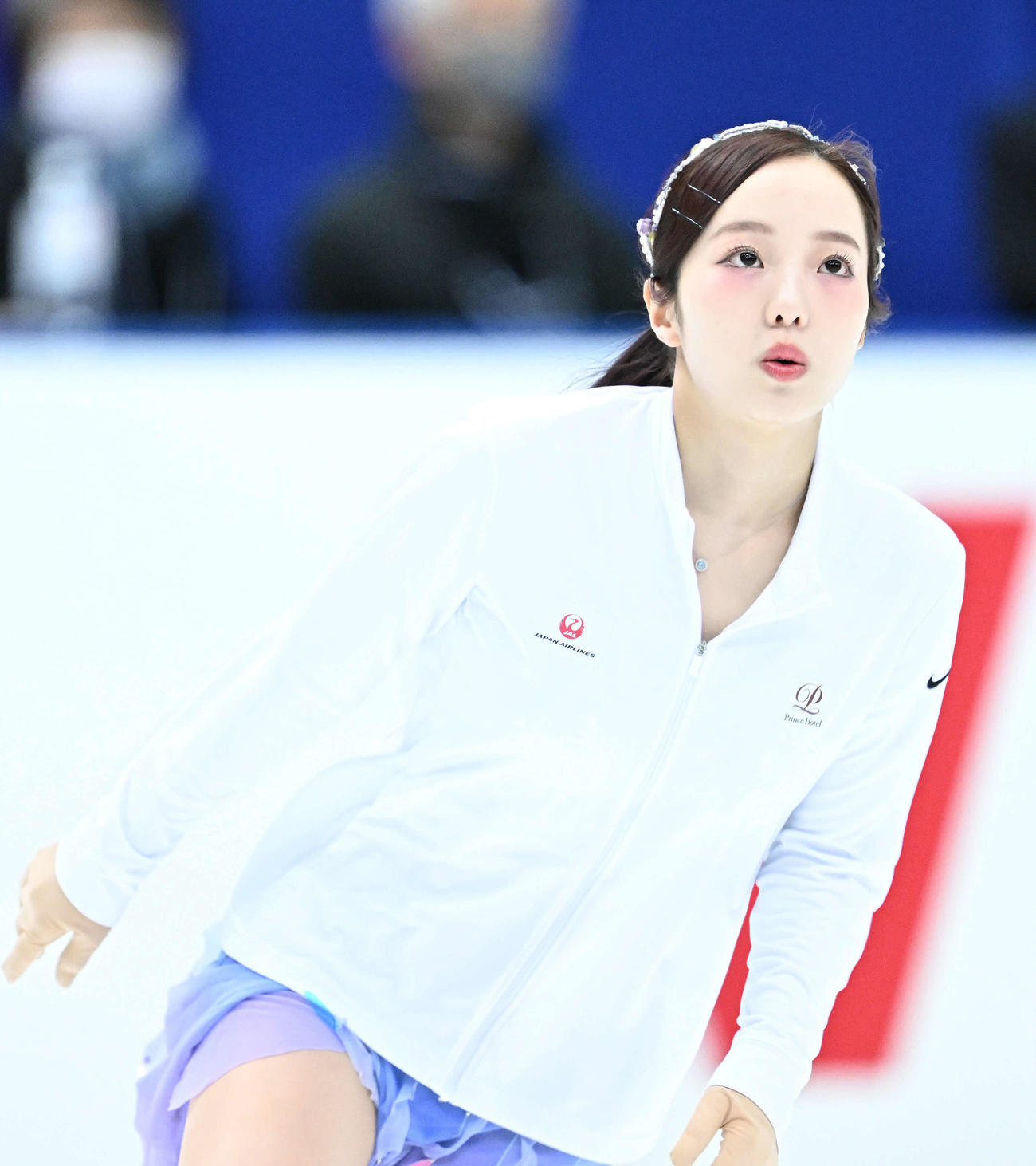 女子SPの演技に臨む本田（撮影・滝沢徹郎）