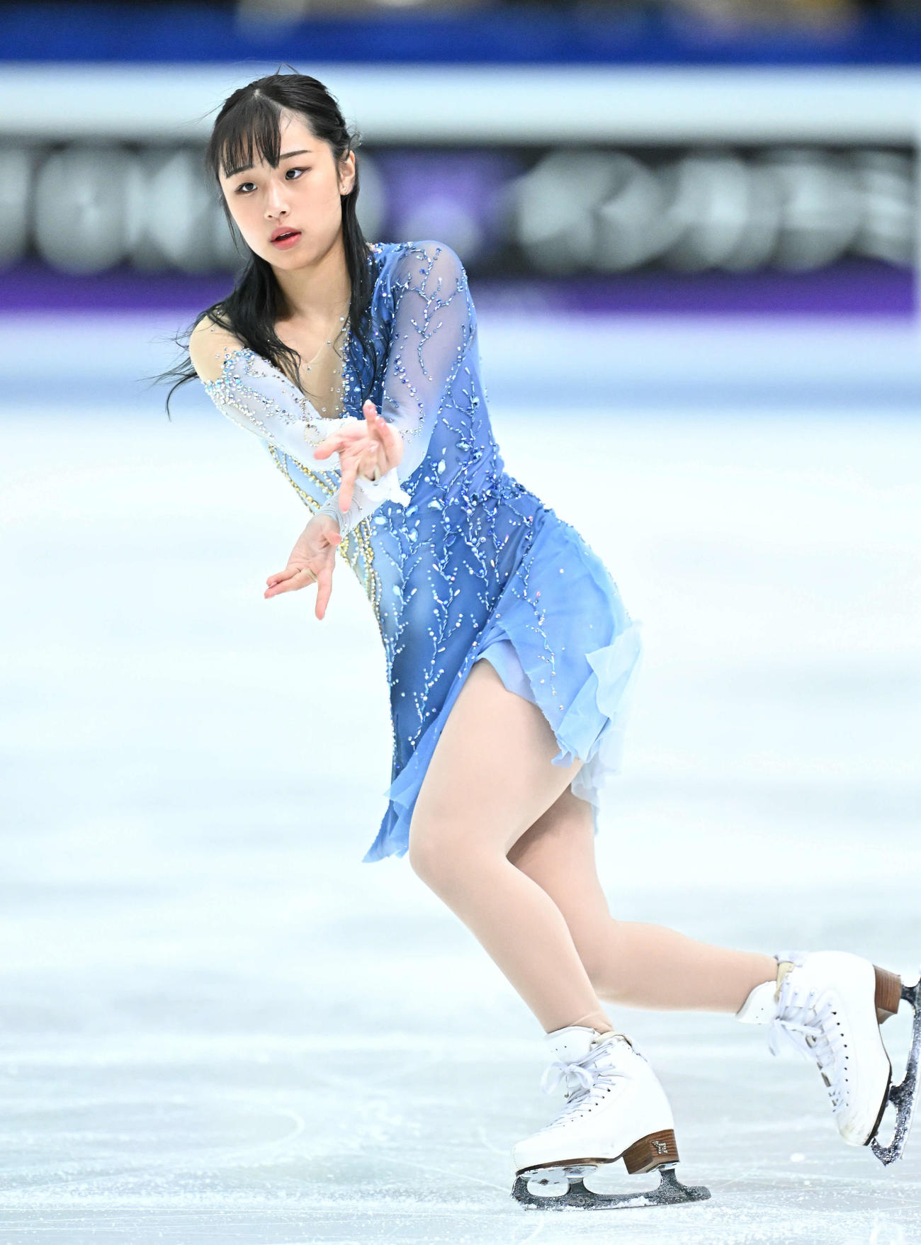 女子SPの演技をする山下（撮影・滝沢徹郎）