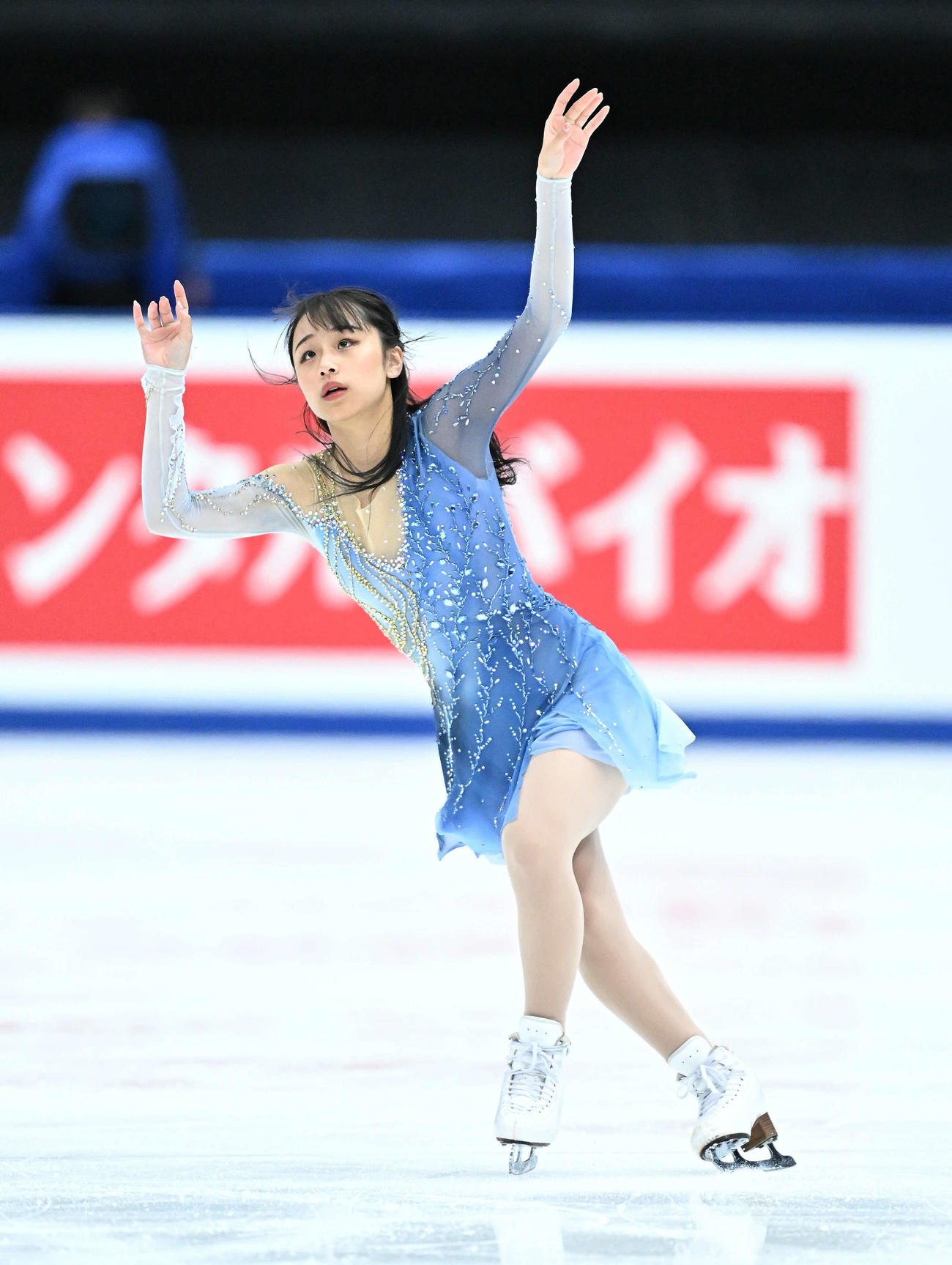 女子SPの演技をする山下（撮影・滝沢徹郎）