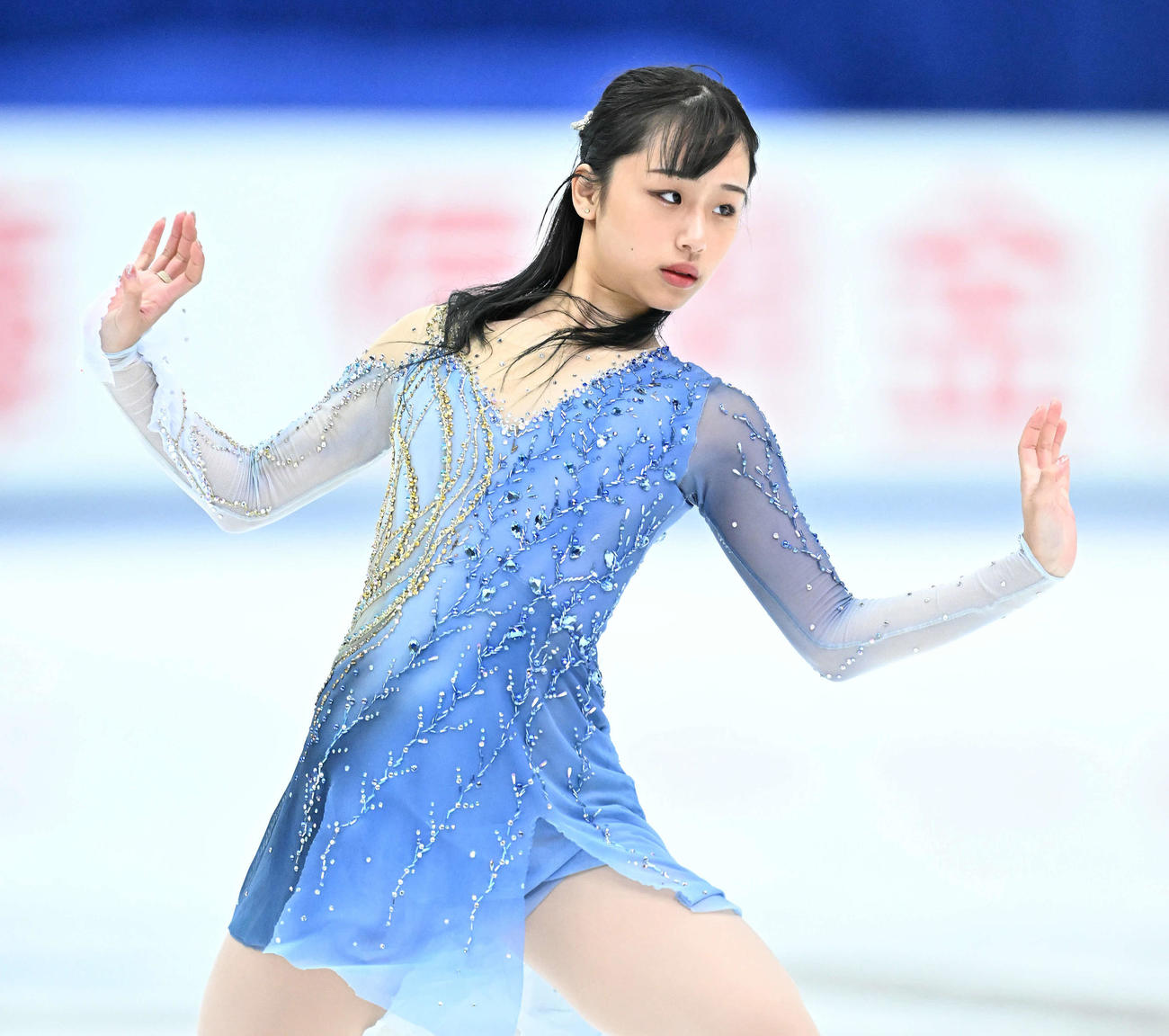 女子SPの演技をする山下（撮影・滝沢徹郎）