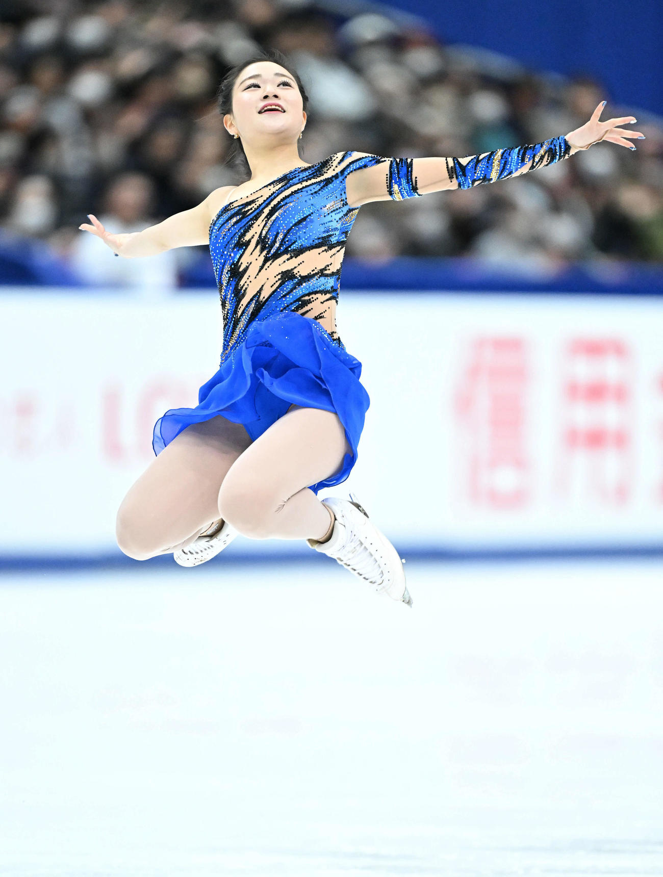 女子SPの演技をする河辺（撮影・滝沢徹郎）