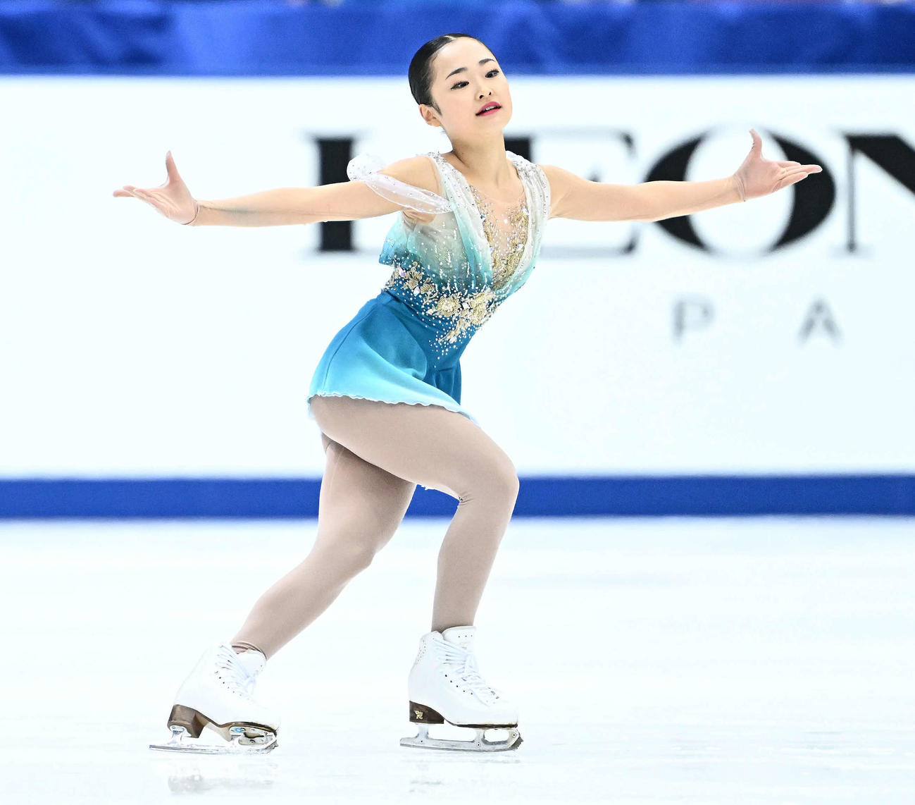 女子フリーの演技をする島田（撮影・滝沢徹郎）