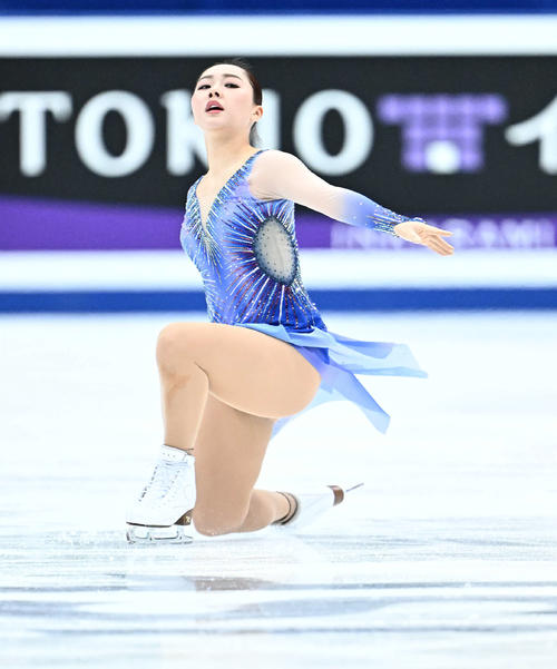 女子フリーの演技をする樋口（撮影・滝沢徹郎）