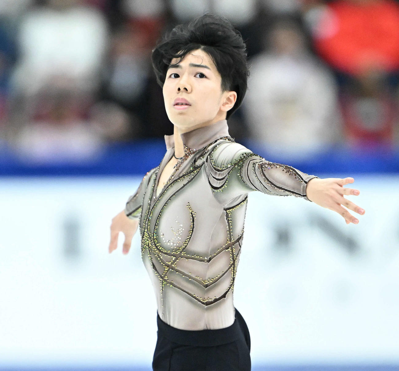 男子フリーの演技をする佐藤（撮影・滝沢徹郎）