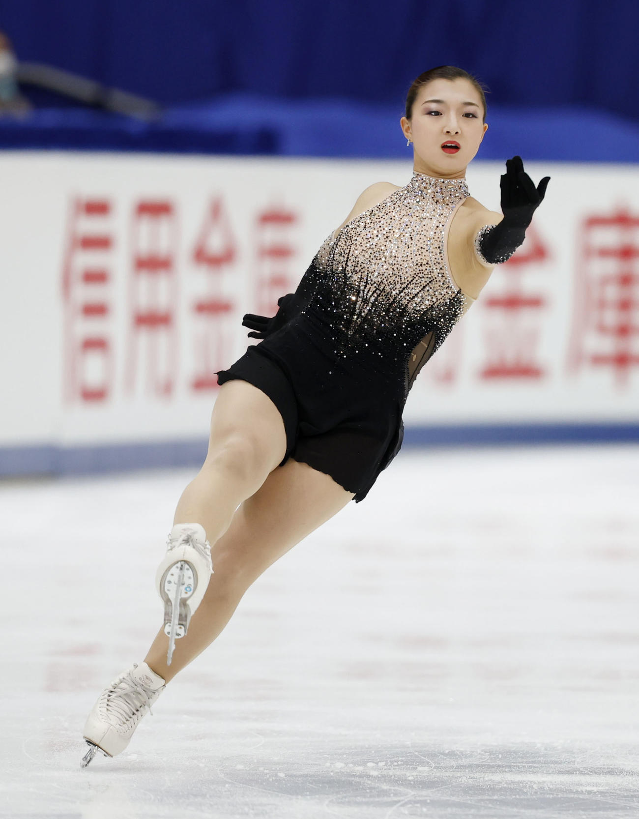 女子で3連覇を果たした坂本花織のフリー（共同）