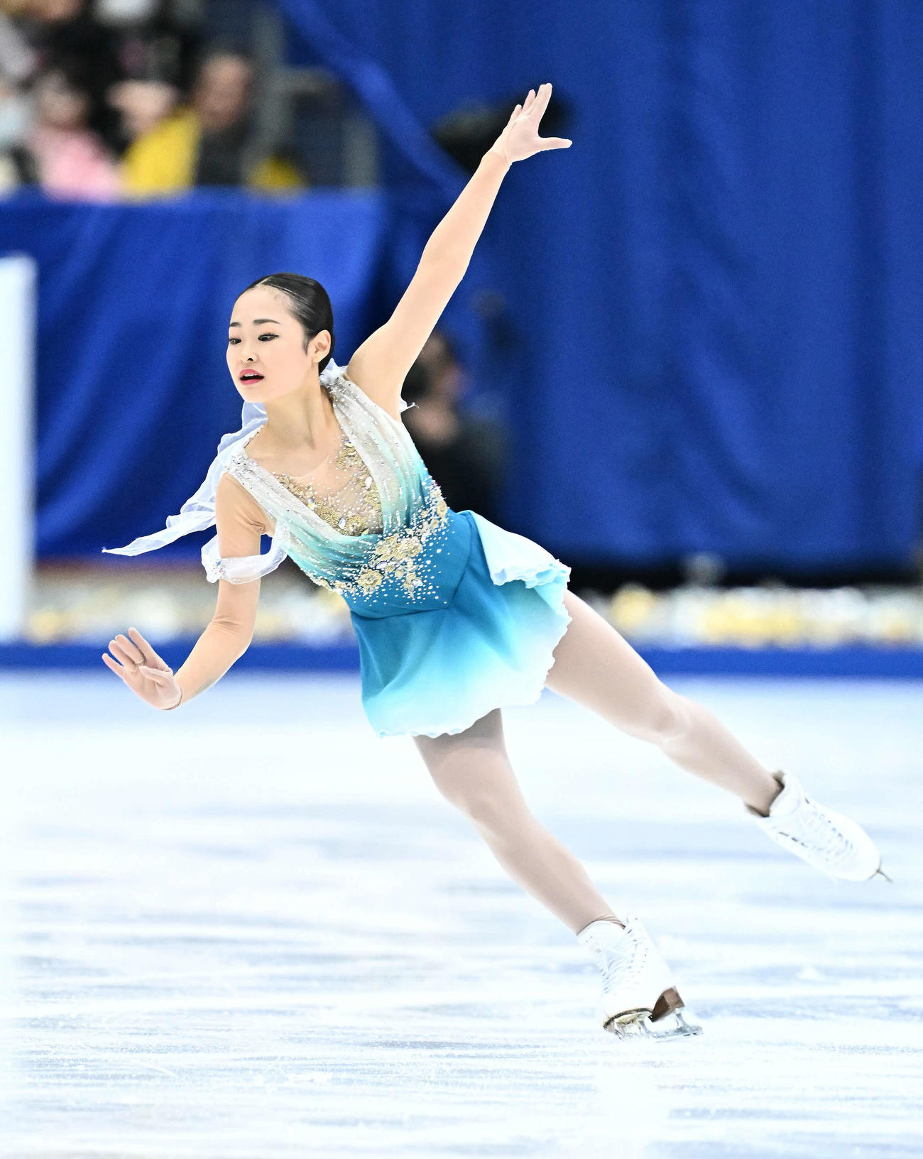 女子フリーの演技をする島田（撮影・滝沢徹郎）