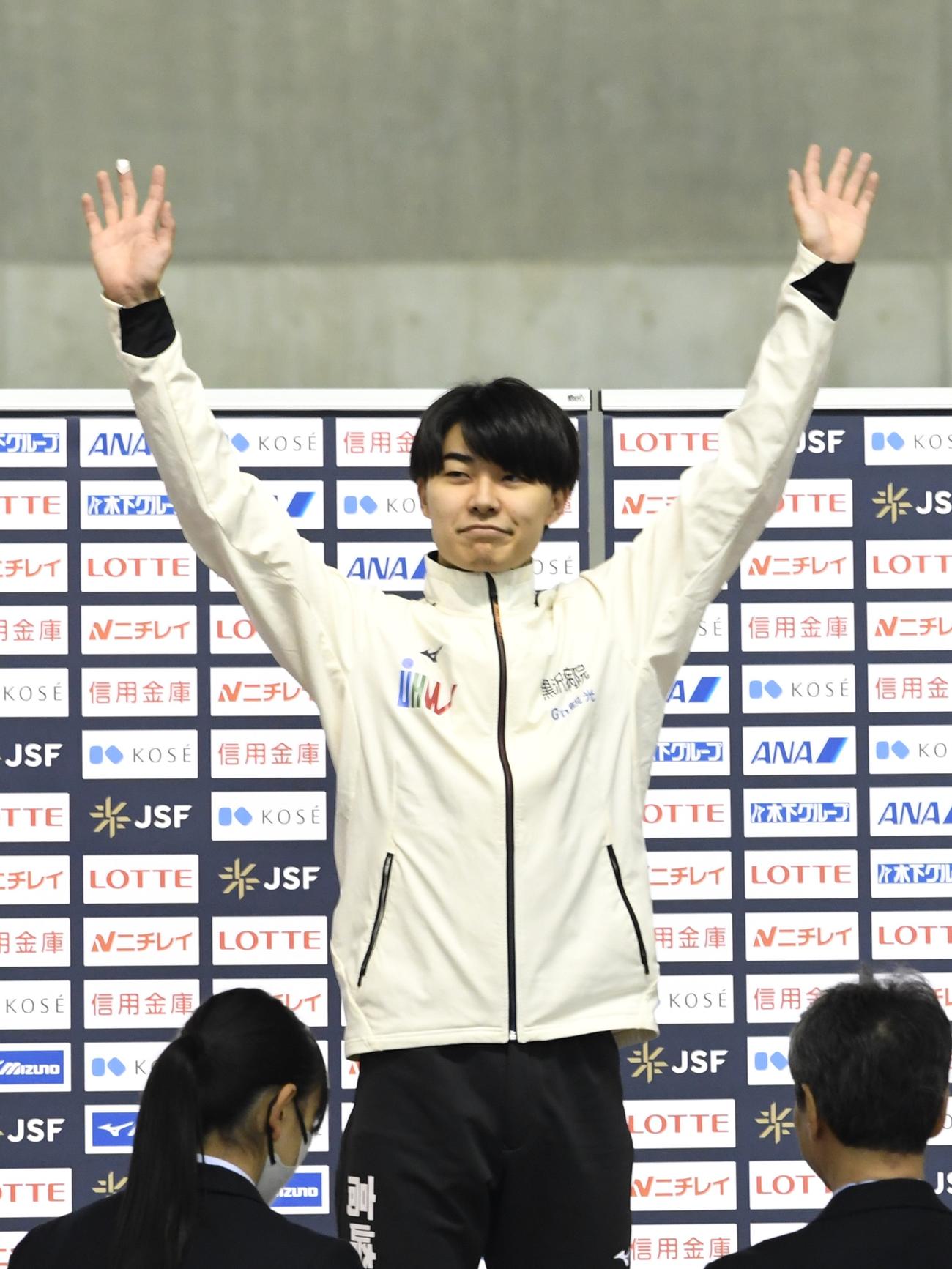 距離別部門男子1500メートルで優勝した山田（撮影・石井翔太）