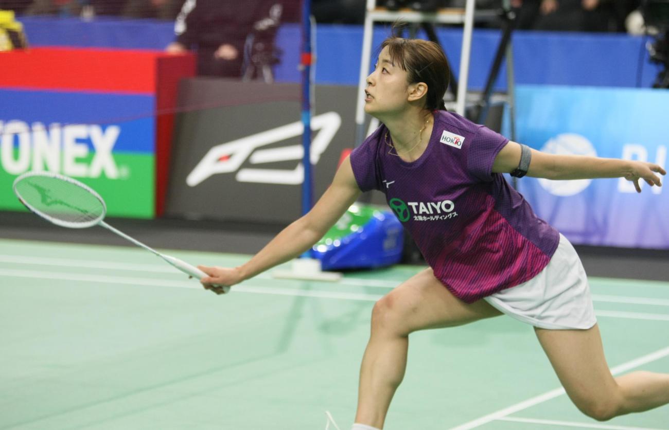 全日本総合選手権女子シングルス準決勝　大堀と対戦した奥原（撮影・藤塚大輔）