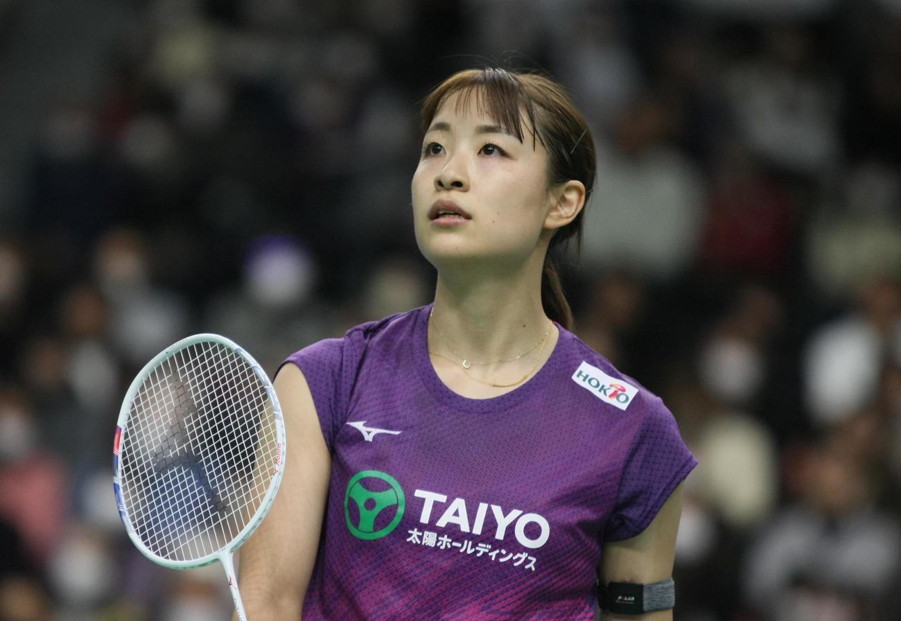 全日本総合選手権女子シングルス準決勝　大堀と対戦した奥原（撮影・藤塚大輔）