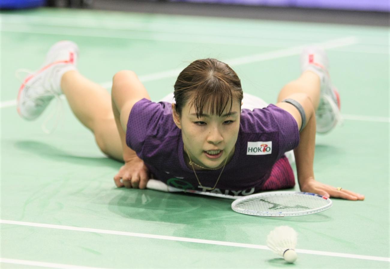 全日本総合選手権女子シングルス準決勝　大堀と対戦した奥原（撮影・藤塚大輔）