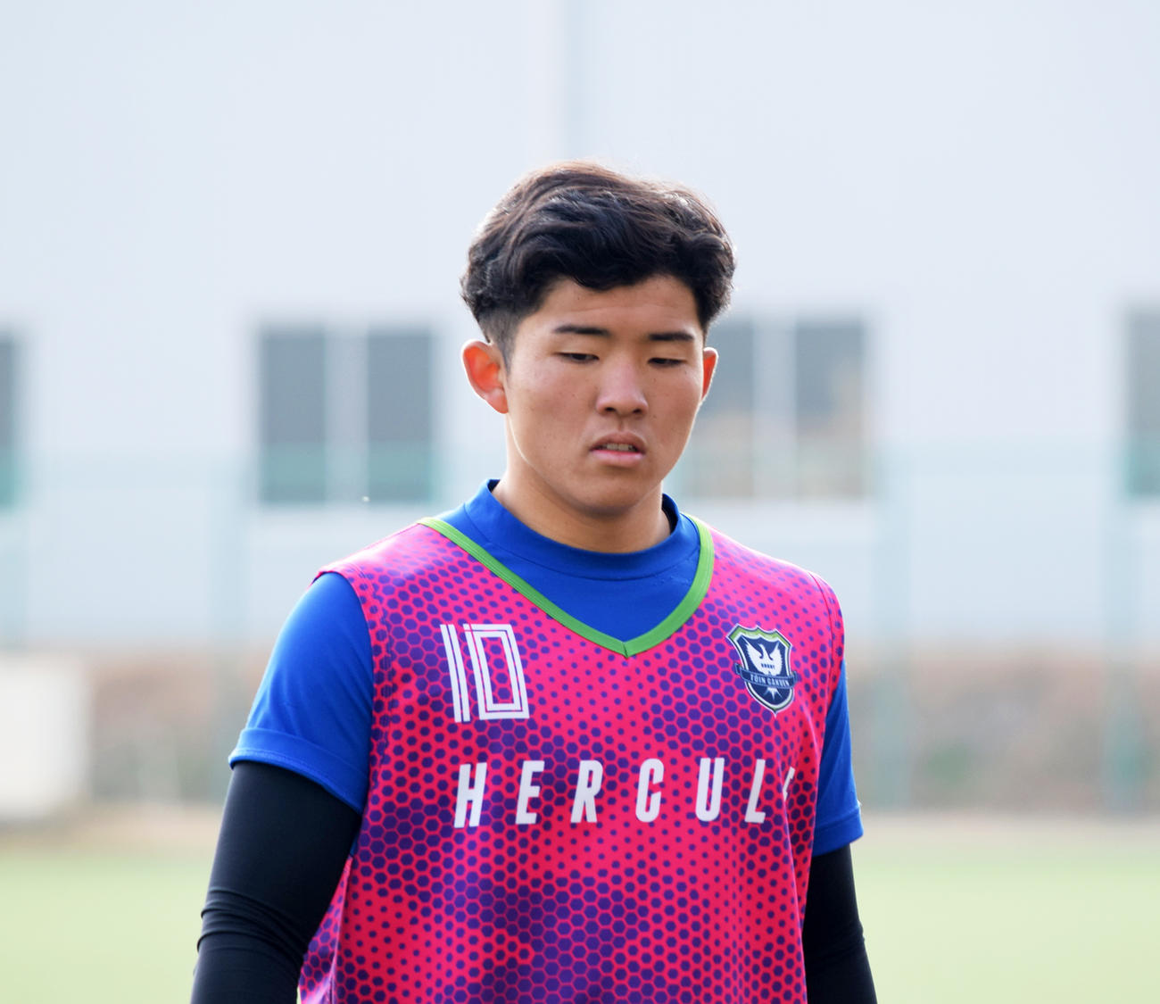 前日練習を行った桐蔭学園・萩井耀司（撮影・阪口孝志）
