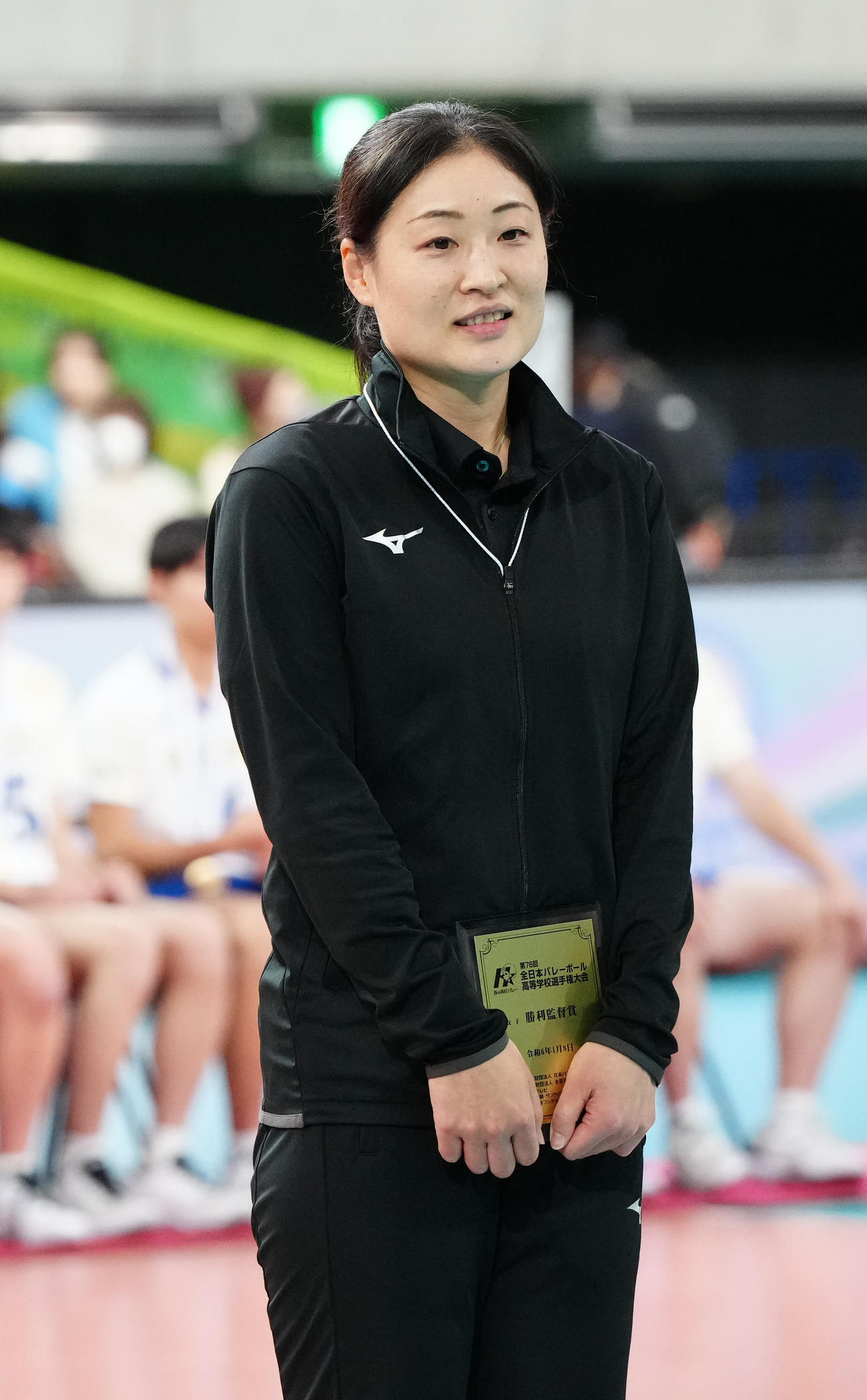 女子勝利監督賞の就実・西畑監督（撮影・江口和貴）