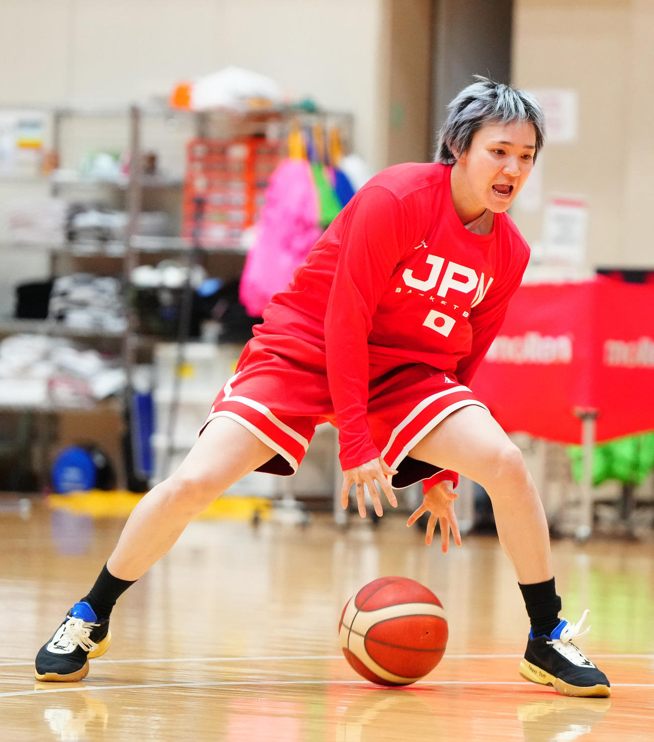 練習に臨む吉田（撮影・江口和貴）