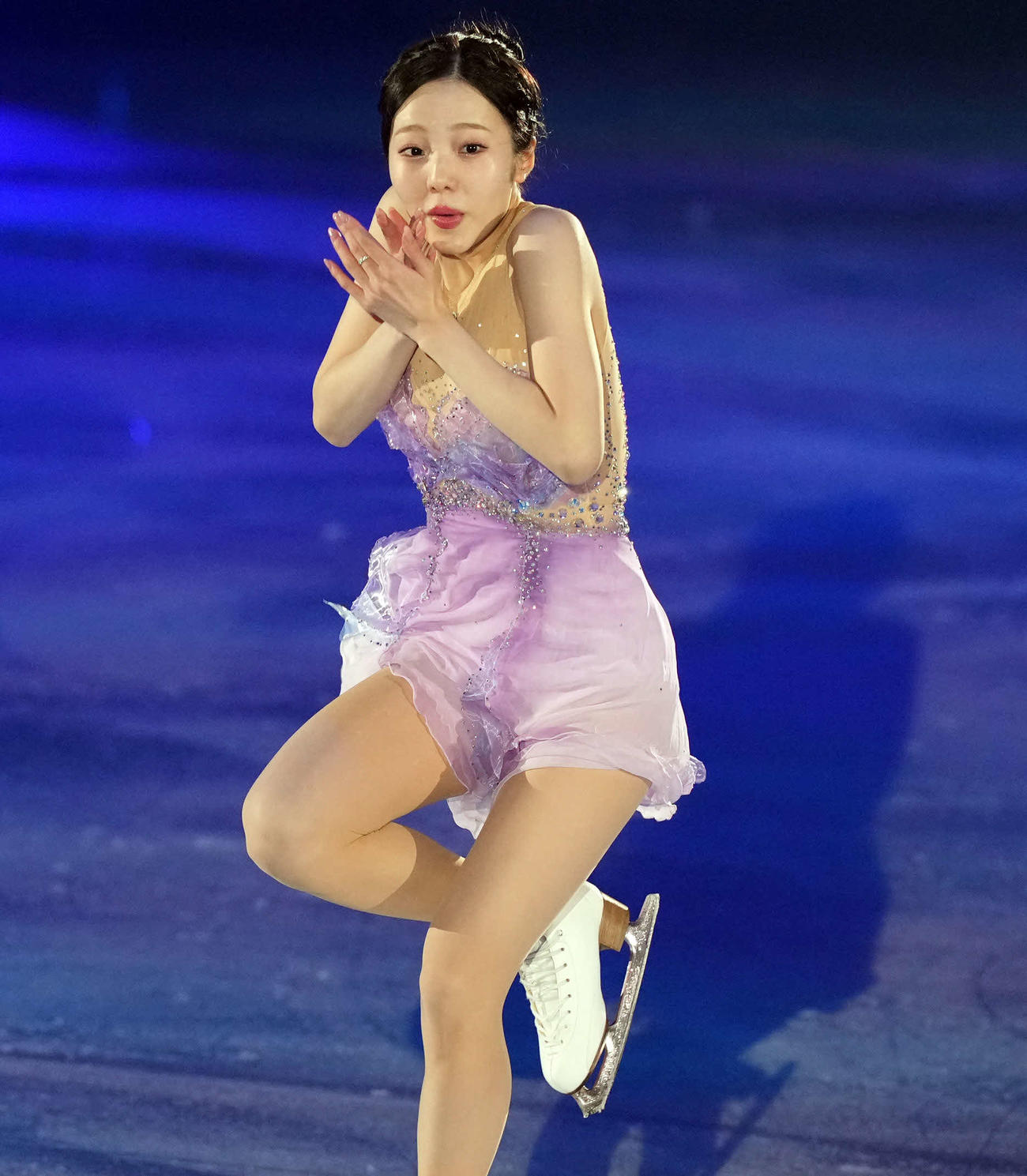 可愛らしい笑顔を見せる本田真凜さん（撮影・たえ見朱実）
