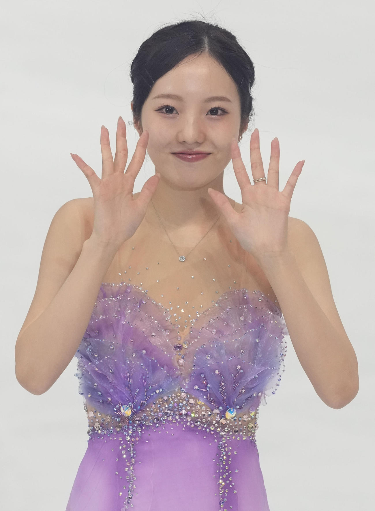 笑顔を見せる本田真凜さん（撮影・たえ見朱実）