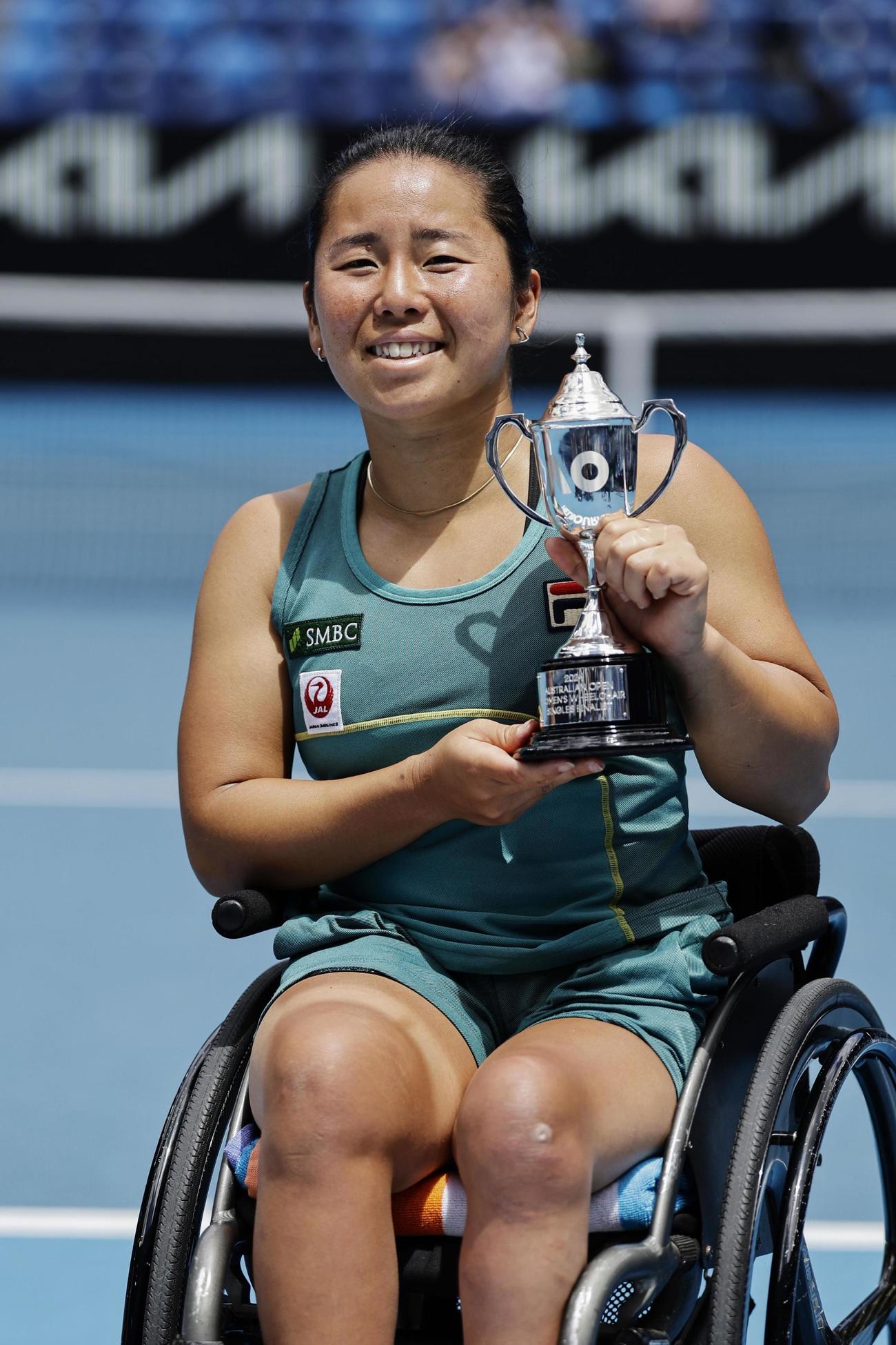 車いすの部女子シングルスで準優勝した上地結衣（共同）