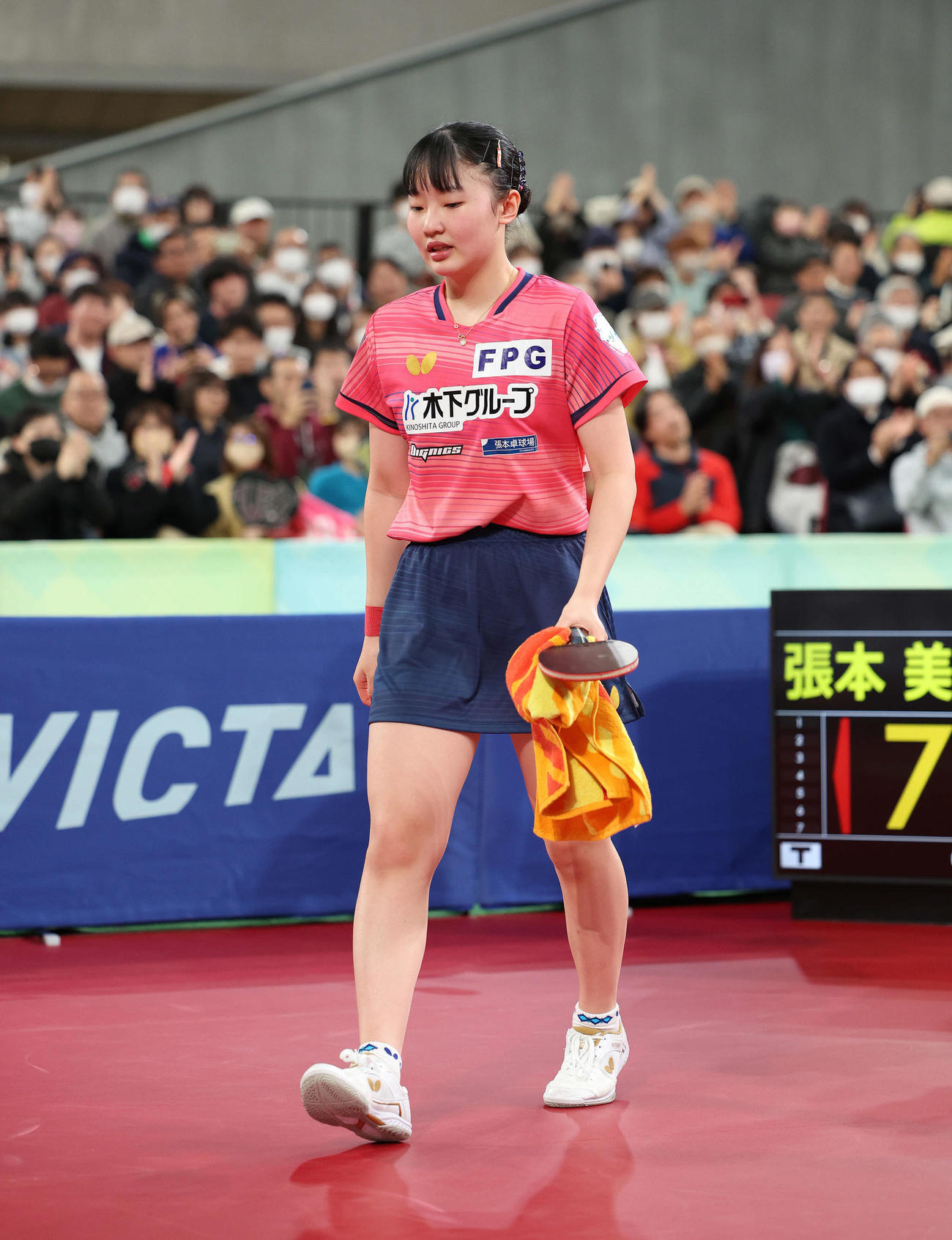 女子シングルス決勝　早田に敗れた張本（撮影・河田真司）