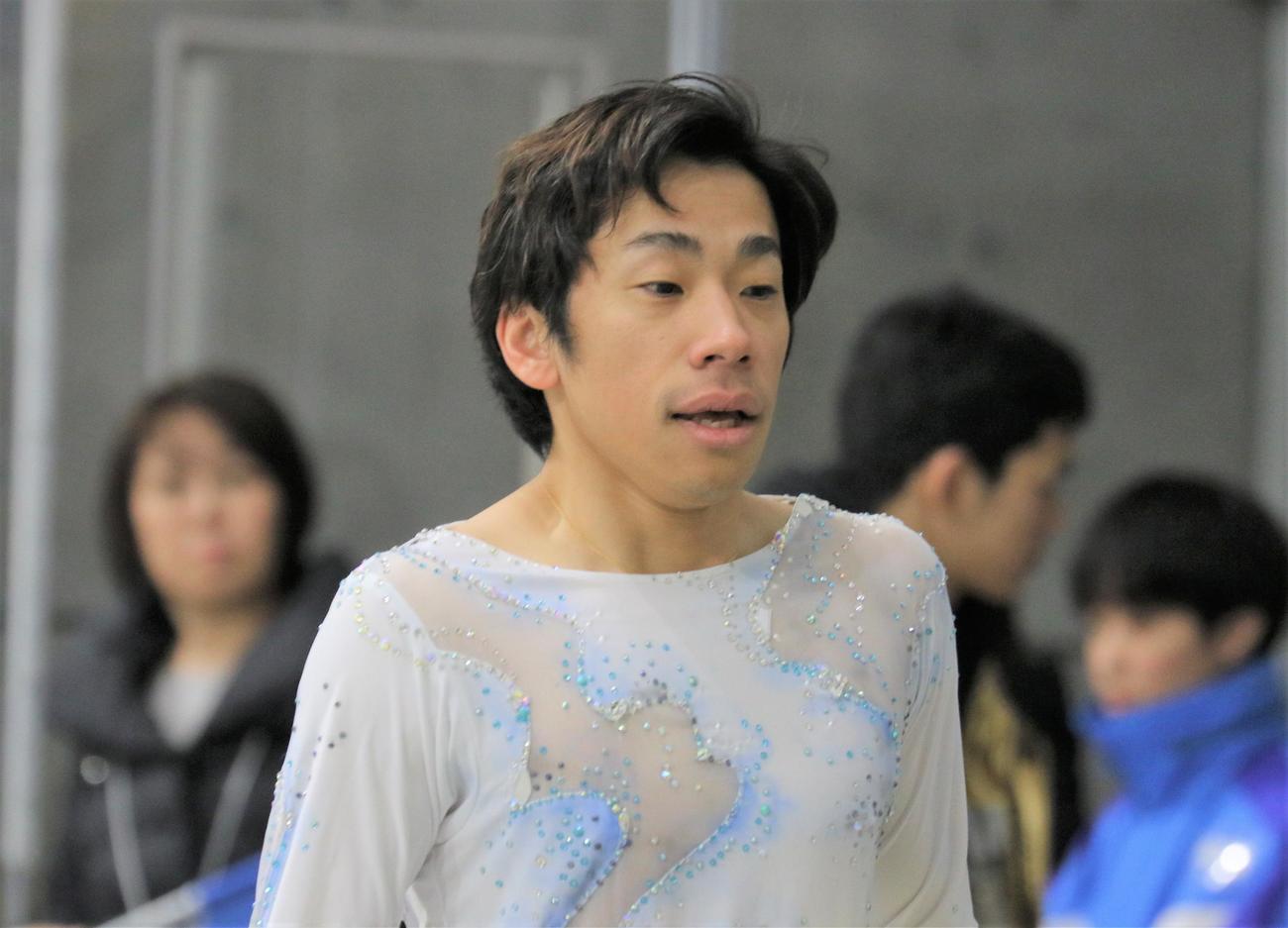 国民スポーツ大会冬季大会　成年男子SPに臨む織田（撮影・藤塚大輔）