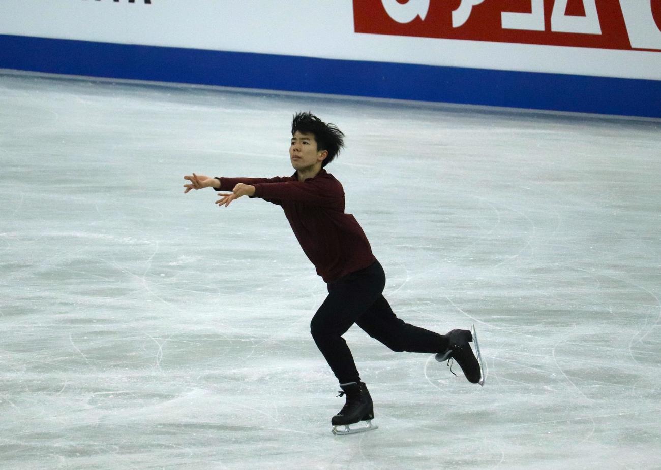 公式練習に参加した佐藤駿（撮影・竹本穂乃加）