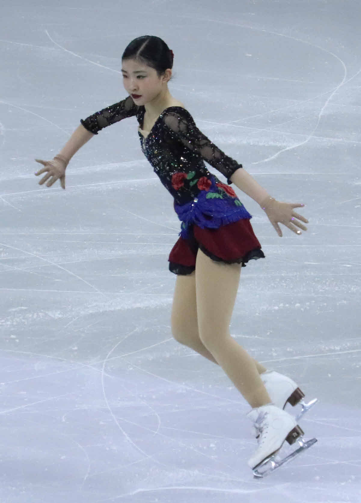 SPを演じた千葉百音（撮影・竹本穂乃加）＝2024年2月1日、中国・上海