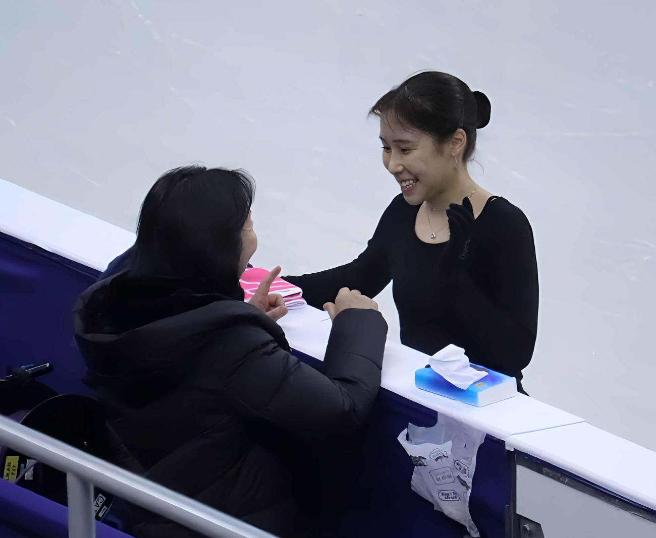 公式練習に参加した三原舞依（撮影・竹本穂乃加）＝2024年2月1日、中国・上海
