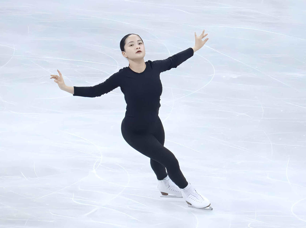 公式練習に参加した渡辺倫果（撮影・竹本穂乃加）