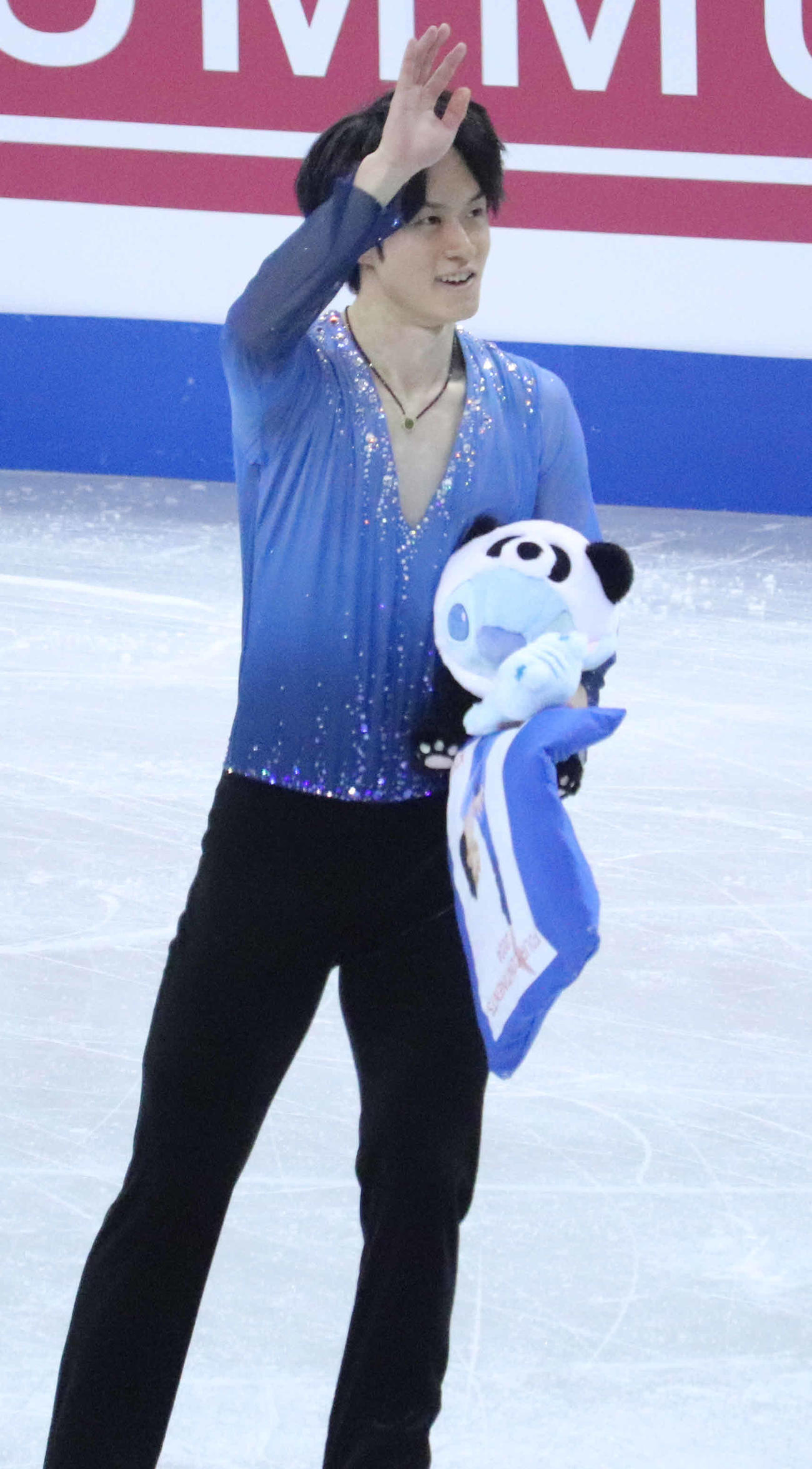 フリーに臨んだ山本草太（撮影・竹本穂乃加）＝2024年2月3日、中国・上海