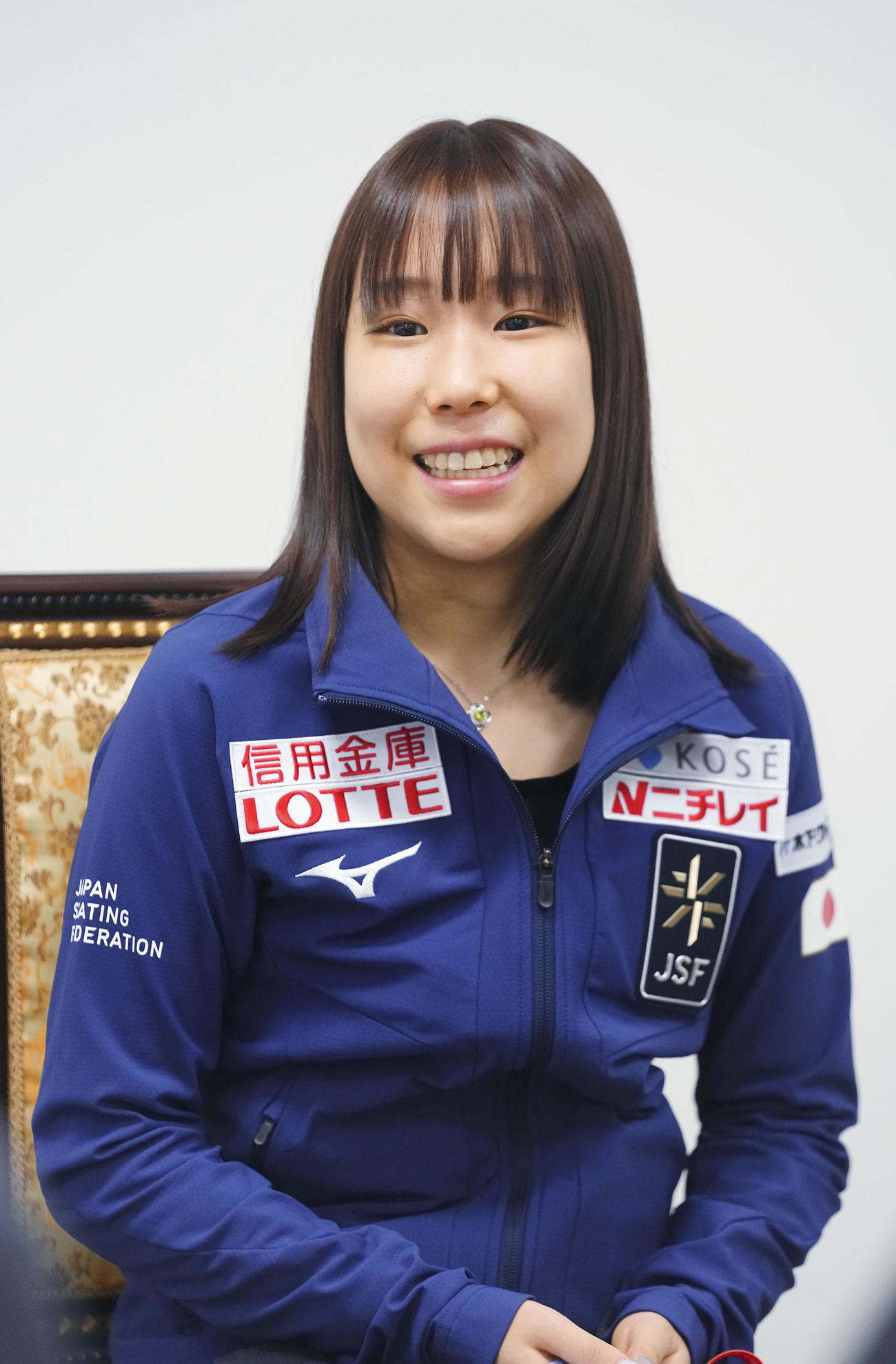 取材に応じる女子で7位だった三原舞依（共同）