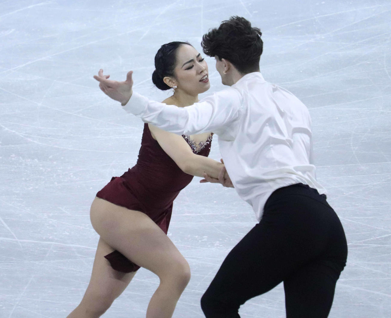 FDに臨んだ小松原美里、尊組（撮影・竹本穂乃加）