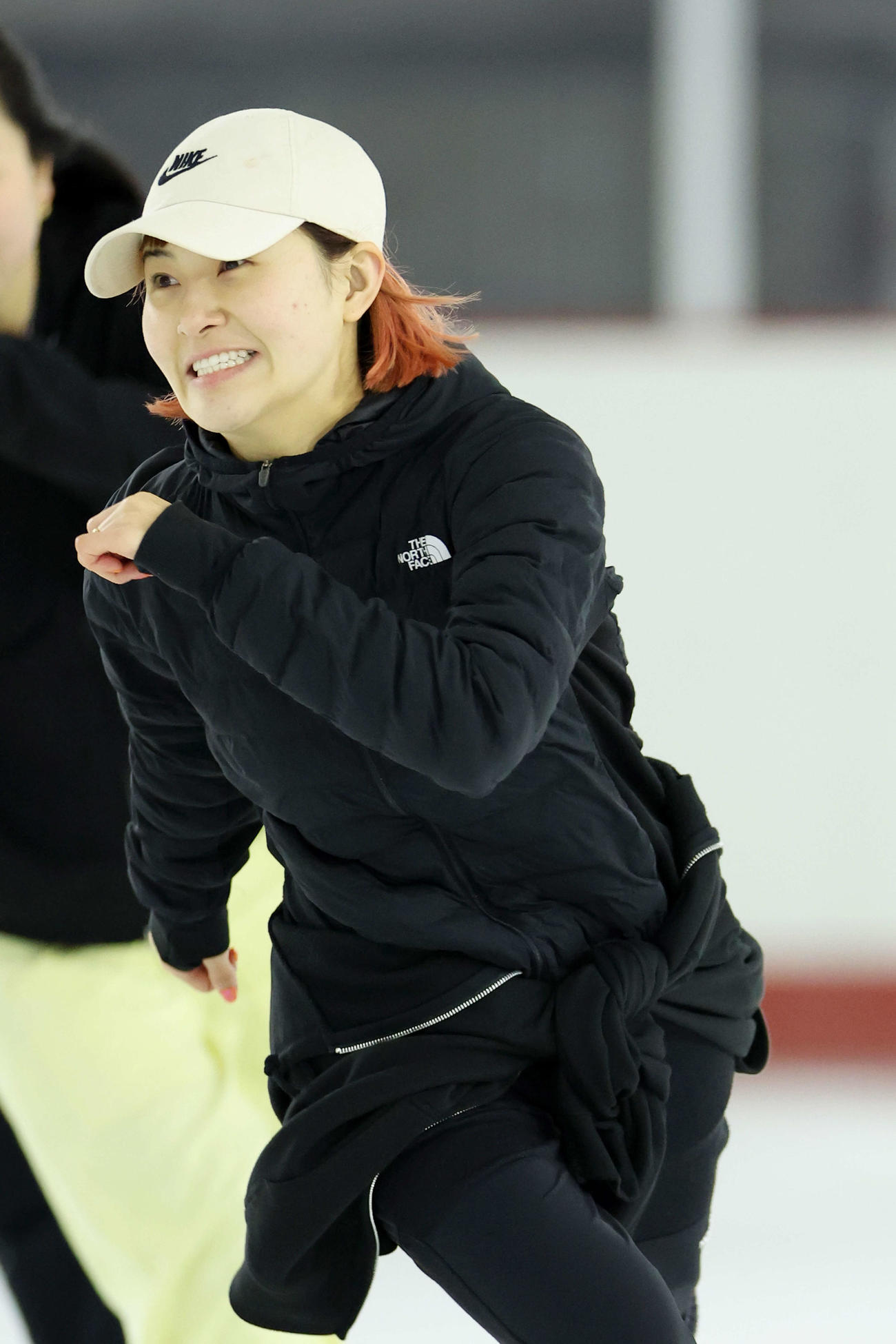公開練習に臨む村上佳菜子さん（撮影・河田真司）