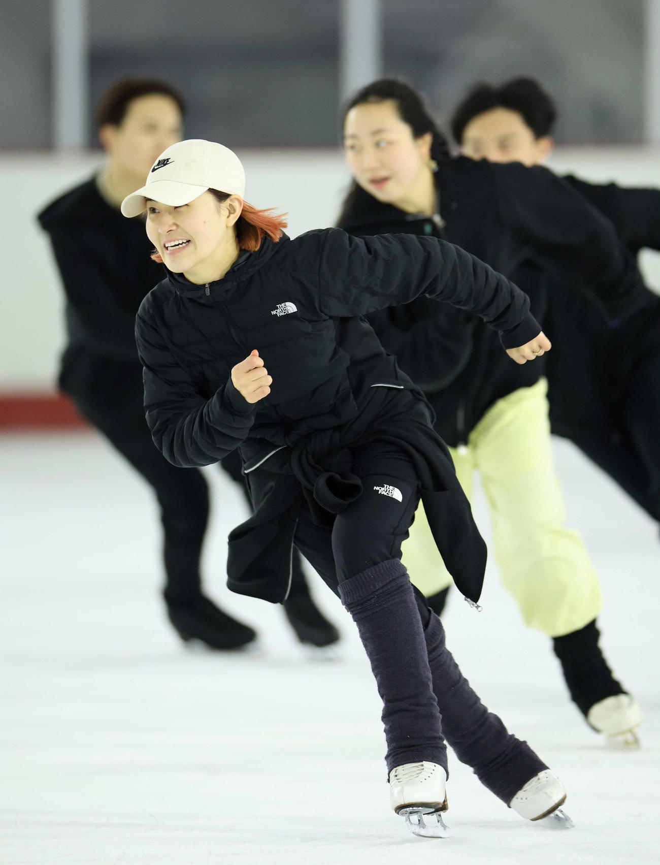 公開練習に臨む村上佳菜子さん（撮影・河田真司）
