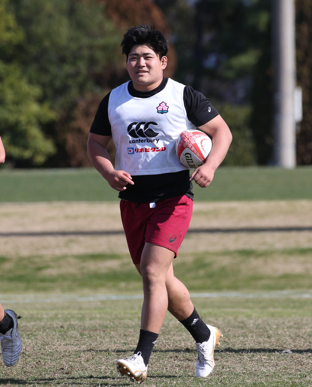 男子15人制トレーニングスコッド福岡合宿に参加するフッカー佐藤（撮影・冨田成美）