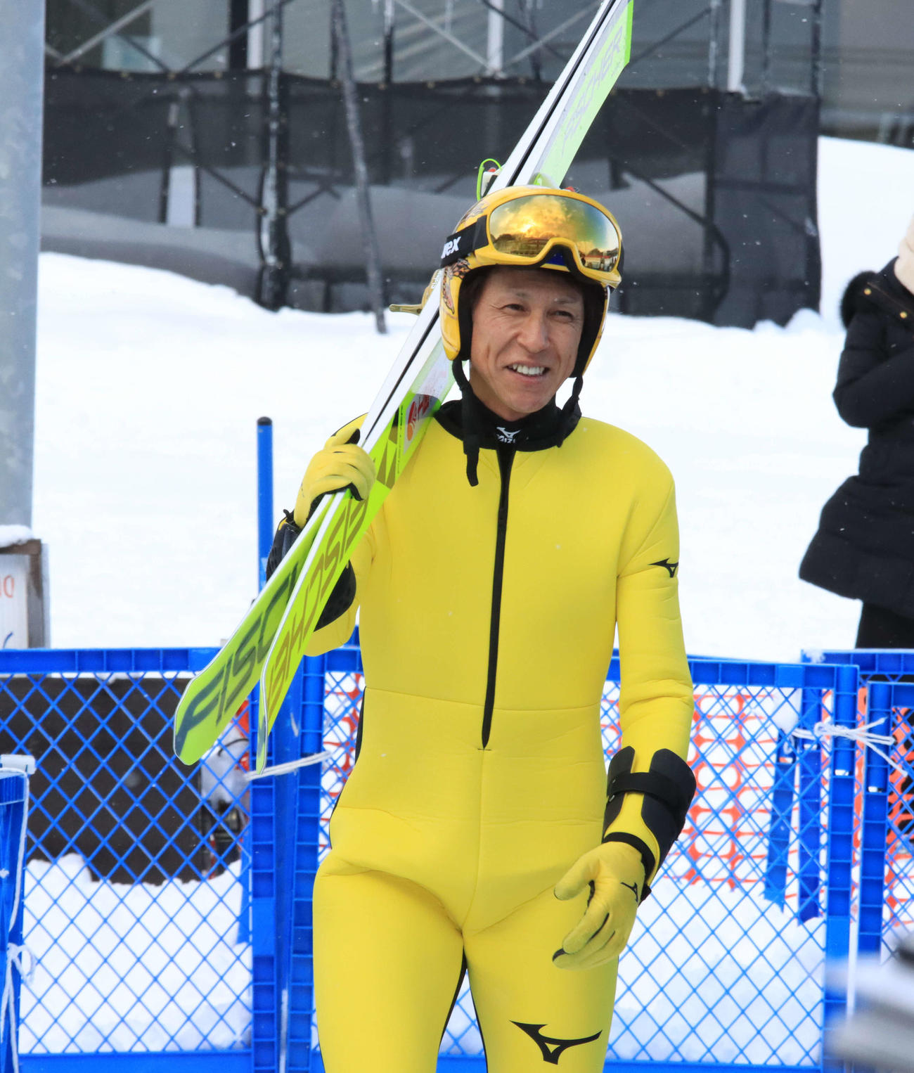 雪印メグミルク杯公式練習に参加した葛西（撮影・保坂果那）