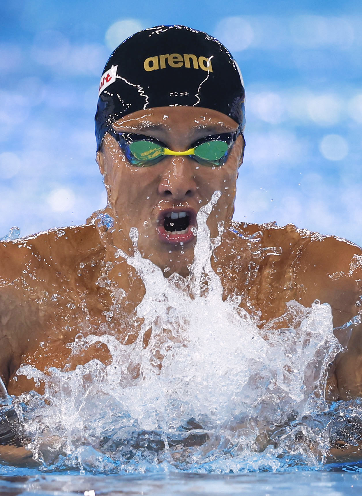 男子200メートル個人メドレーで4位となった瀬戸大也の平泳ぎ（共同）