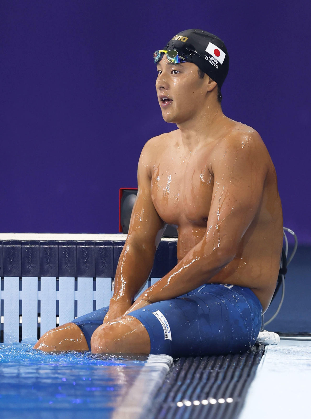 男子400メートル個人メドレー決勝で３位となりレースを終えた瀬戸大也（共同）