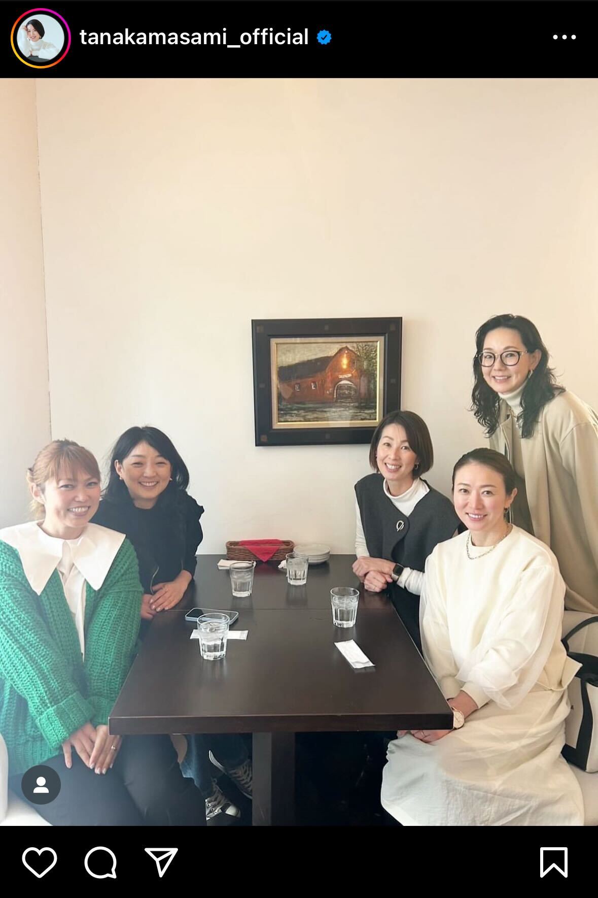 田中雅美さんインスタグラムから