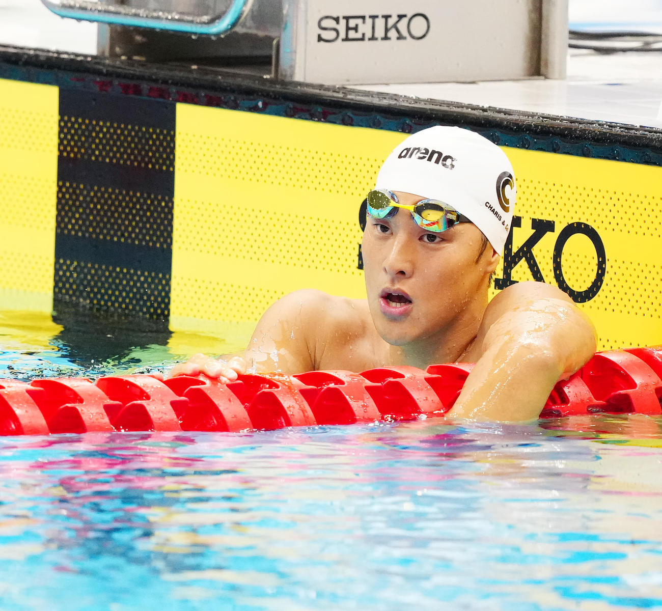 男子400メートル個人メドレー決勝後、厳しい表情の瀬戸（撮影・江口和貴）