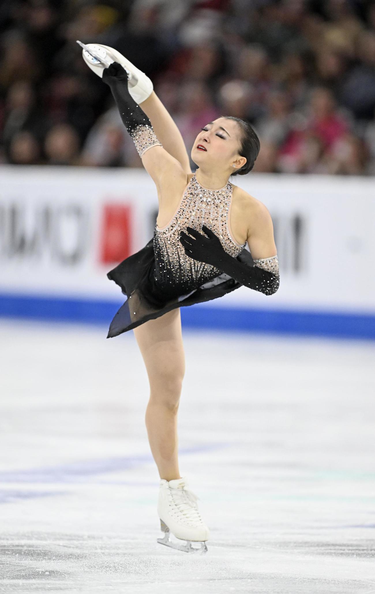 女子フリーで演技する坂本花織＝モントリオール（共同）