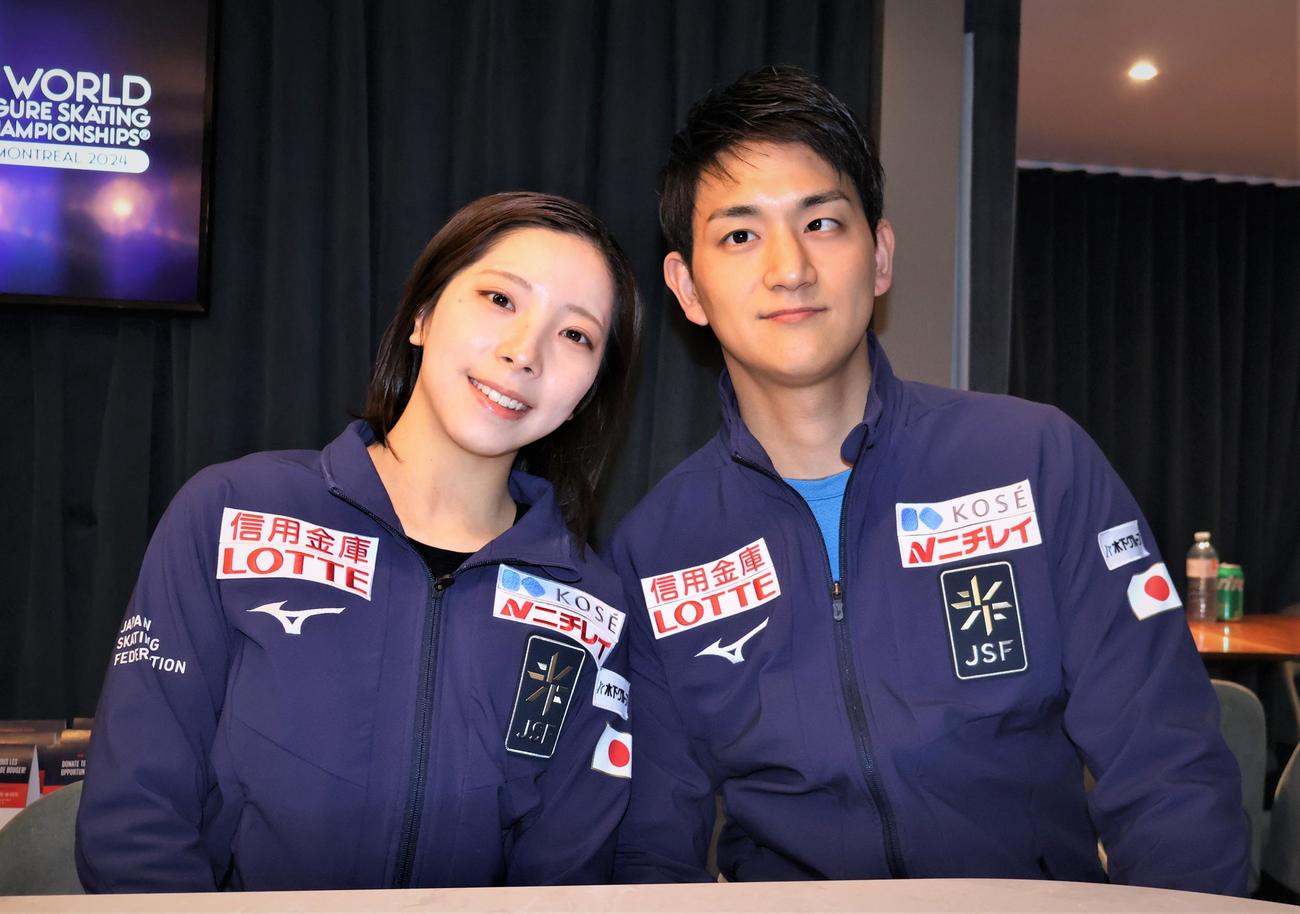 木原龍一（右）と三浦璃来（2024年3月23日撮影）