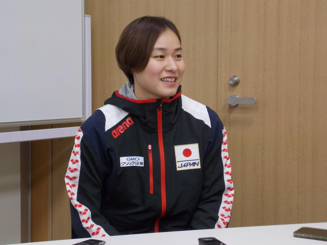 パリ五輪代表1次合宿に参加している牧野紘子は思いを語る（撮影・松本航）