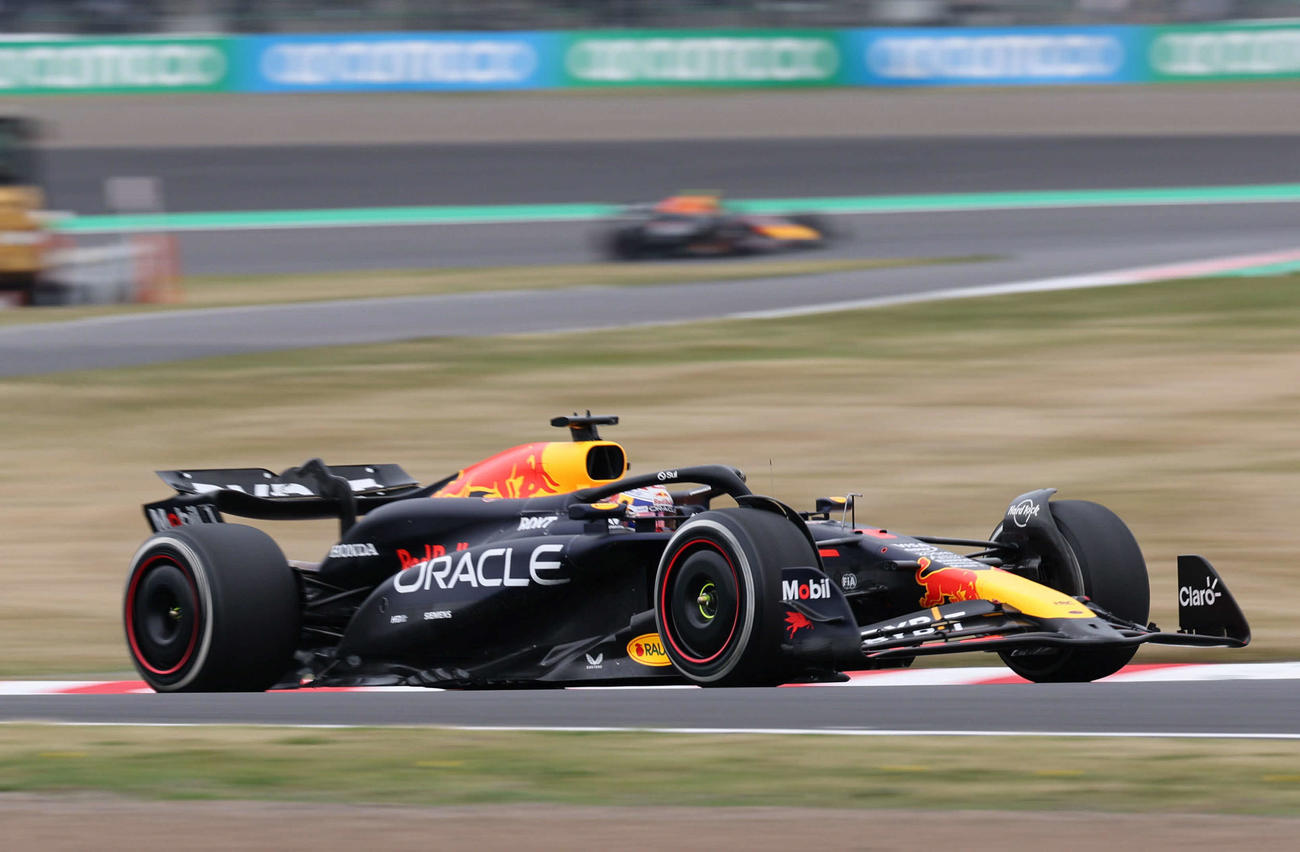 F1日本GP　初日をトップタイムで終えたレッドブルのマックス・フェルスタッペン（撮影・宮崎幸一）