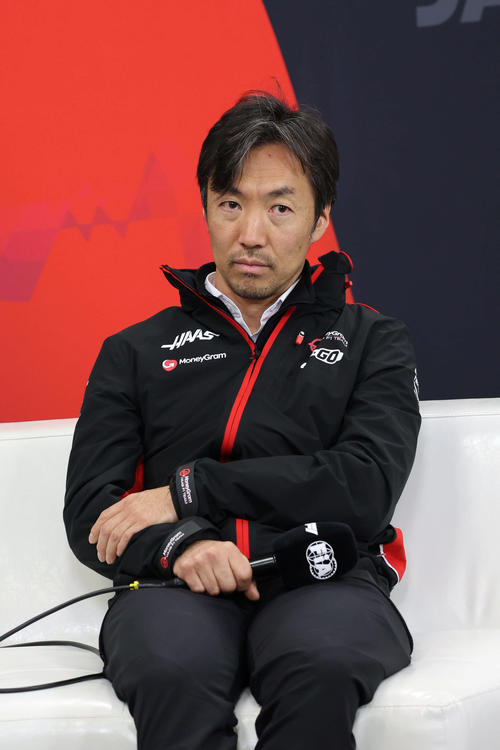 F1日本GP　会見に臨むハースF1の小松礼雄代表（撮影・宮崎幸一）