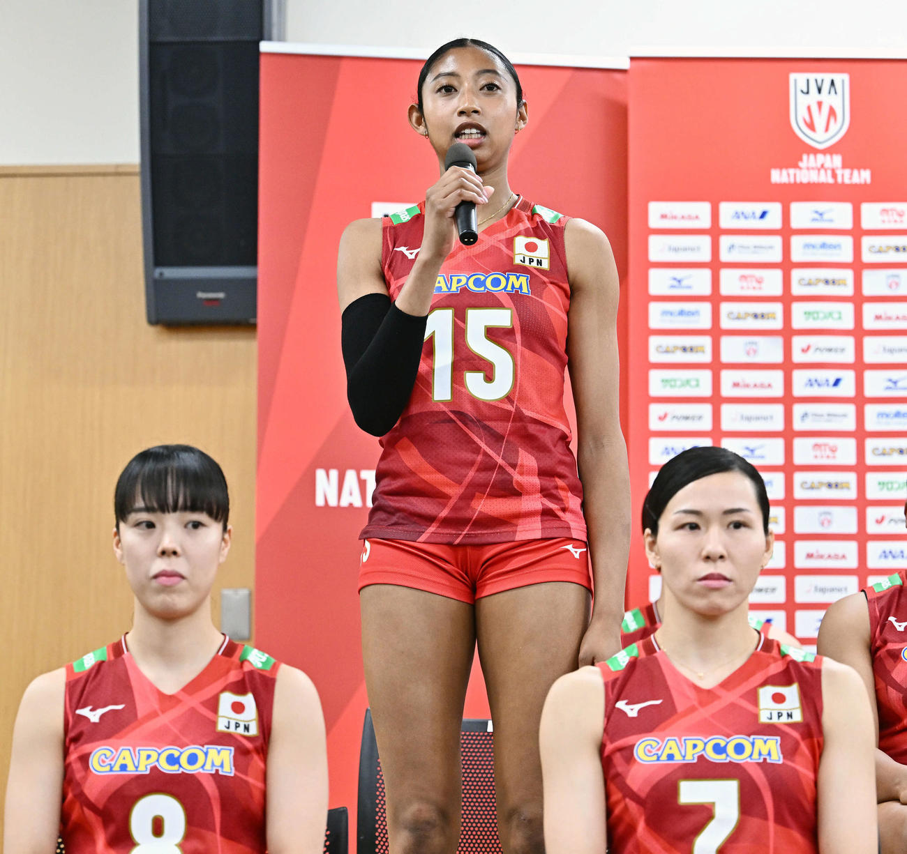 意気込みを表明する宮部（撮影・滝沢徹郎）