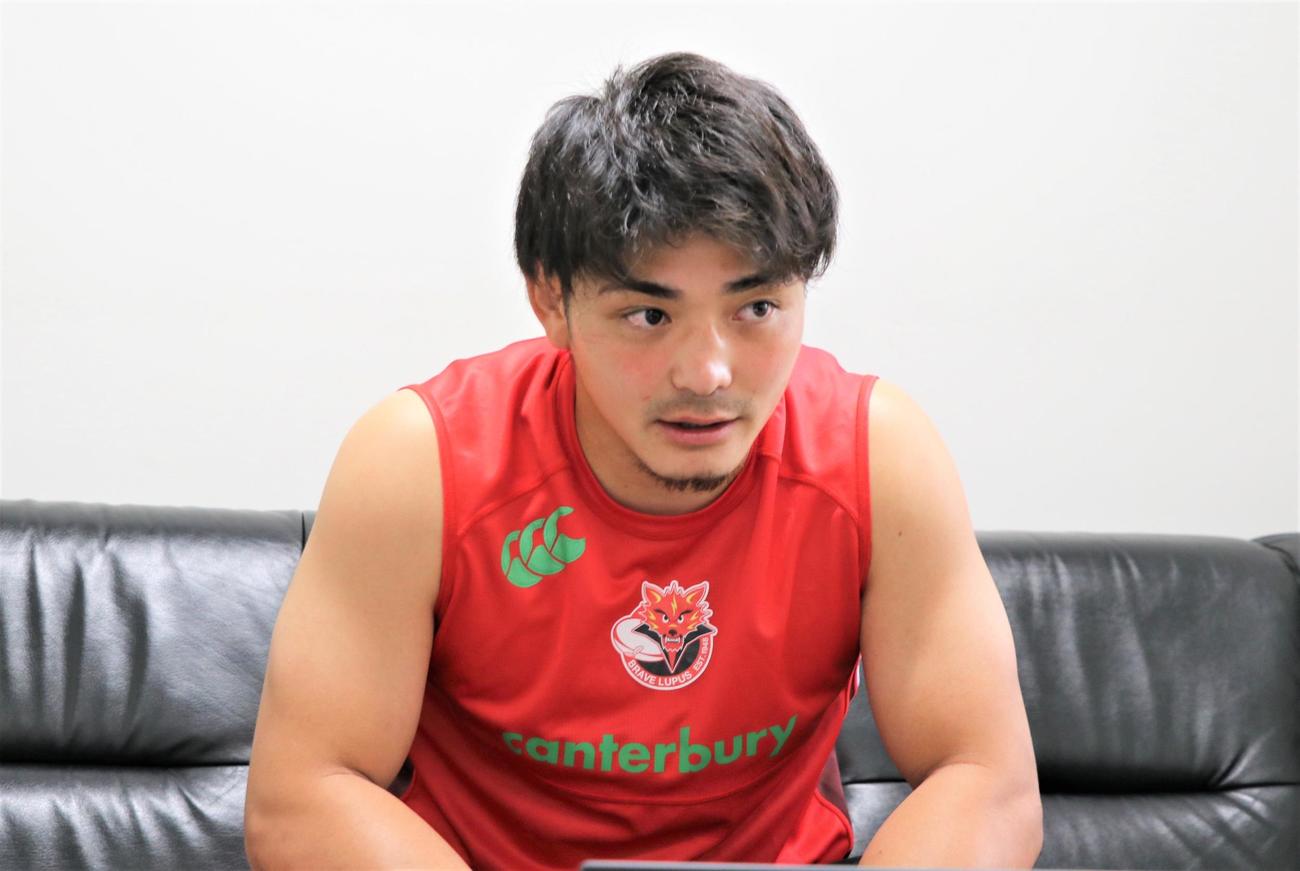 14日神戸戦に向けて思いを語るBL東京SH杉山優平（東芝ブレイブルーパス東京提供）
